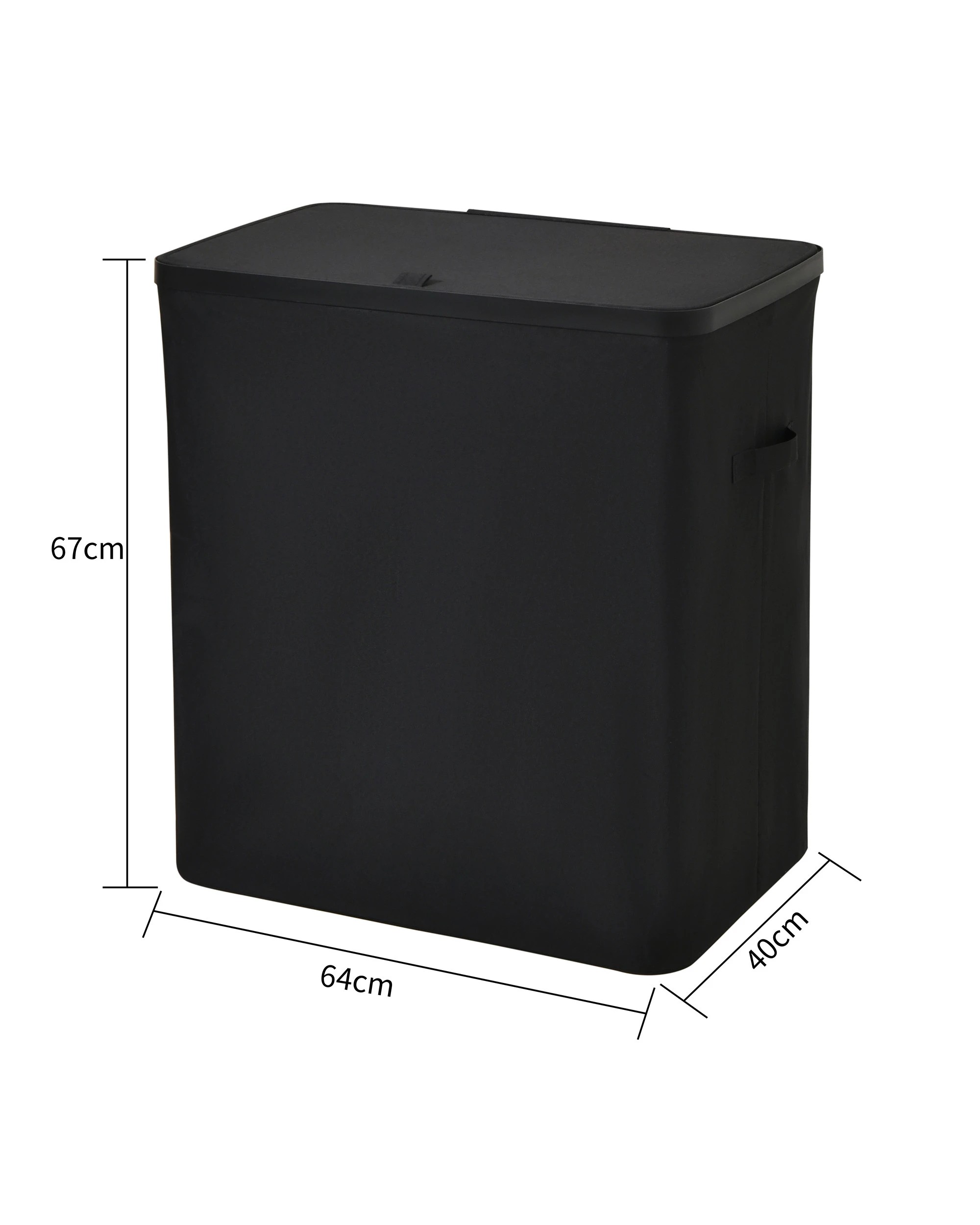 8 Sherwood Voyager 3-Section Laundry Hamper 120L Faux Linen 64x40x67cm - Black, 8 of 10