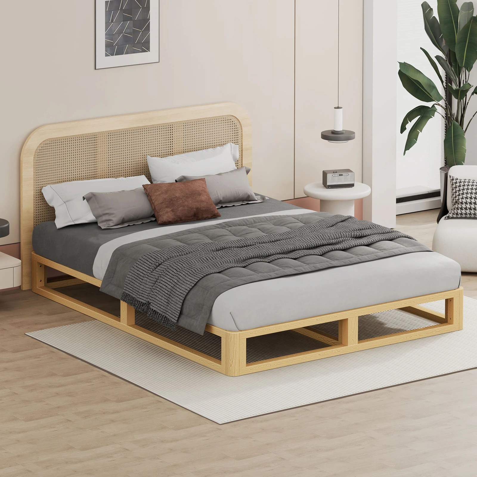 3 Alfordson Bed Frame Wooden Timber Queen Size Mattress Base Platform Jacob - Natural, 3 of 10