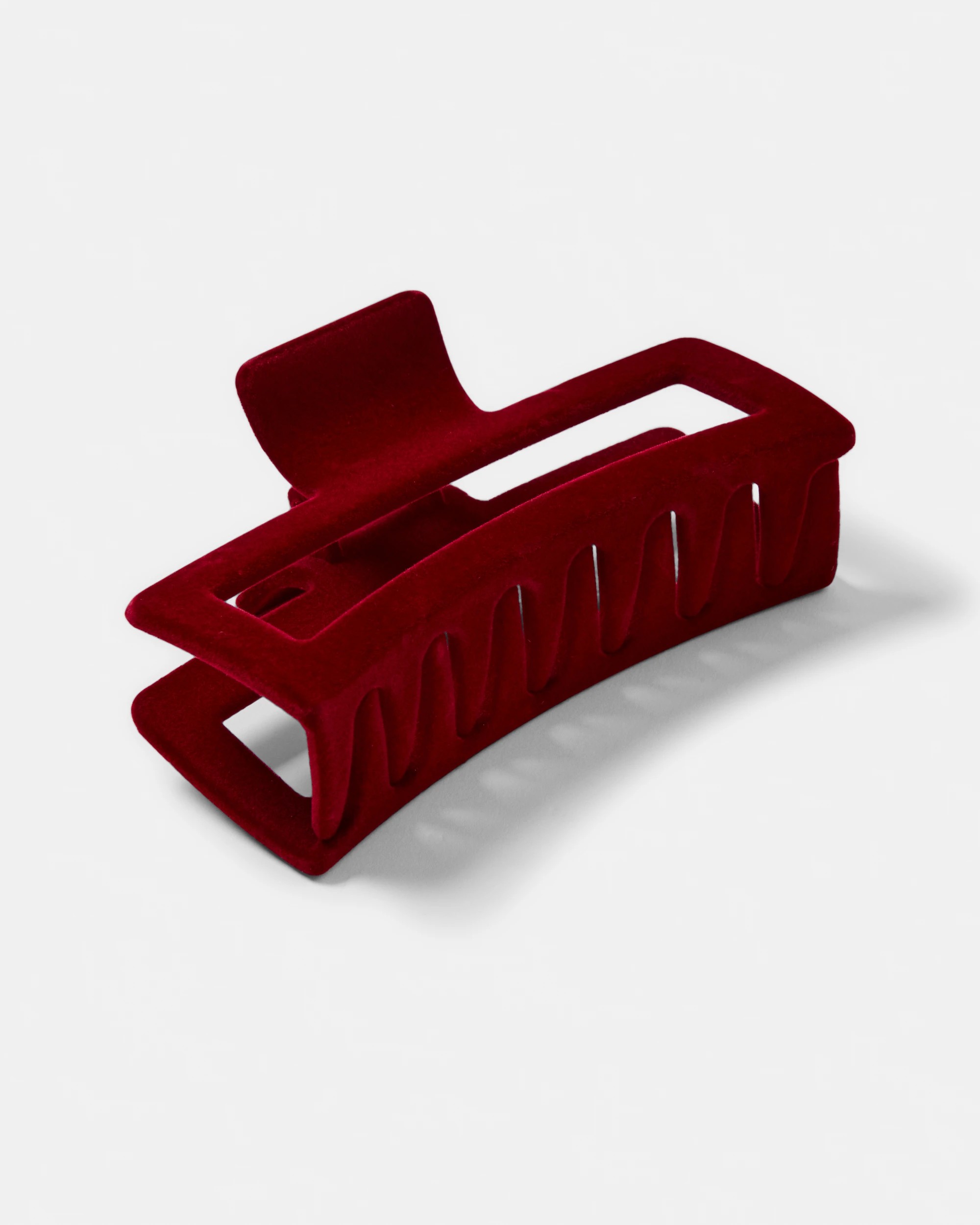 2 Red Velvet Rectangle Claw Hair Clip, 2 of 4