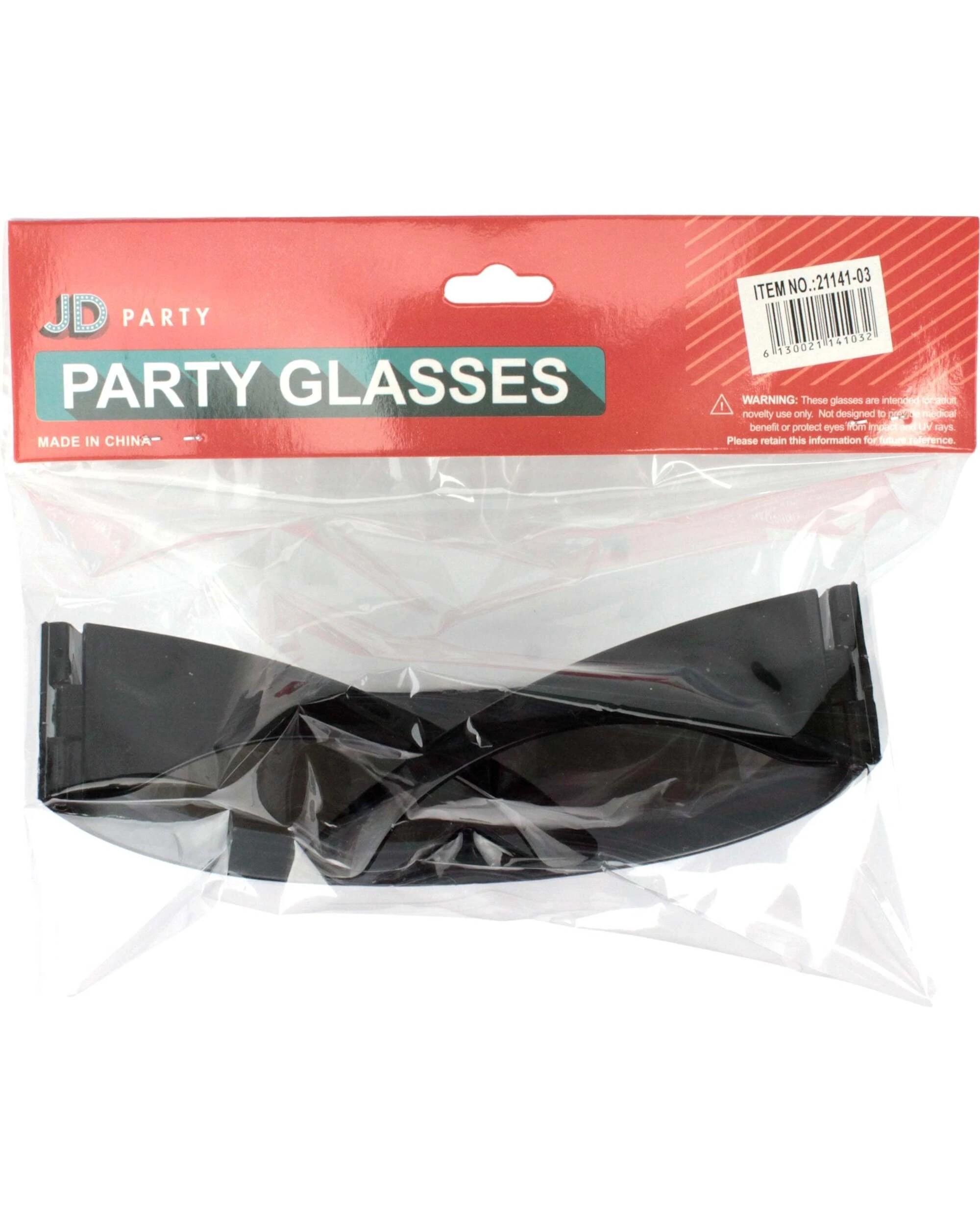 4 JD Party Futuristic Blue Mirror Wrap Glasses - One Size - Black, 4 of 4