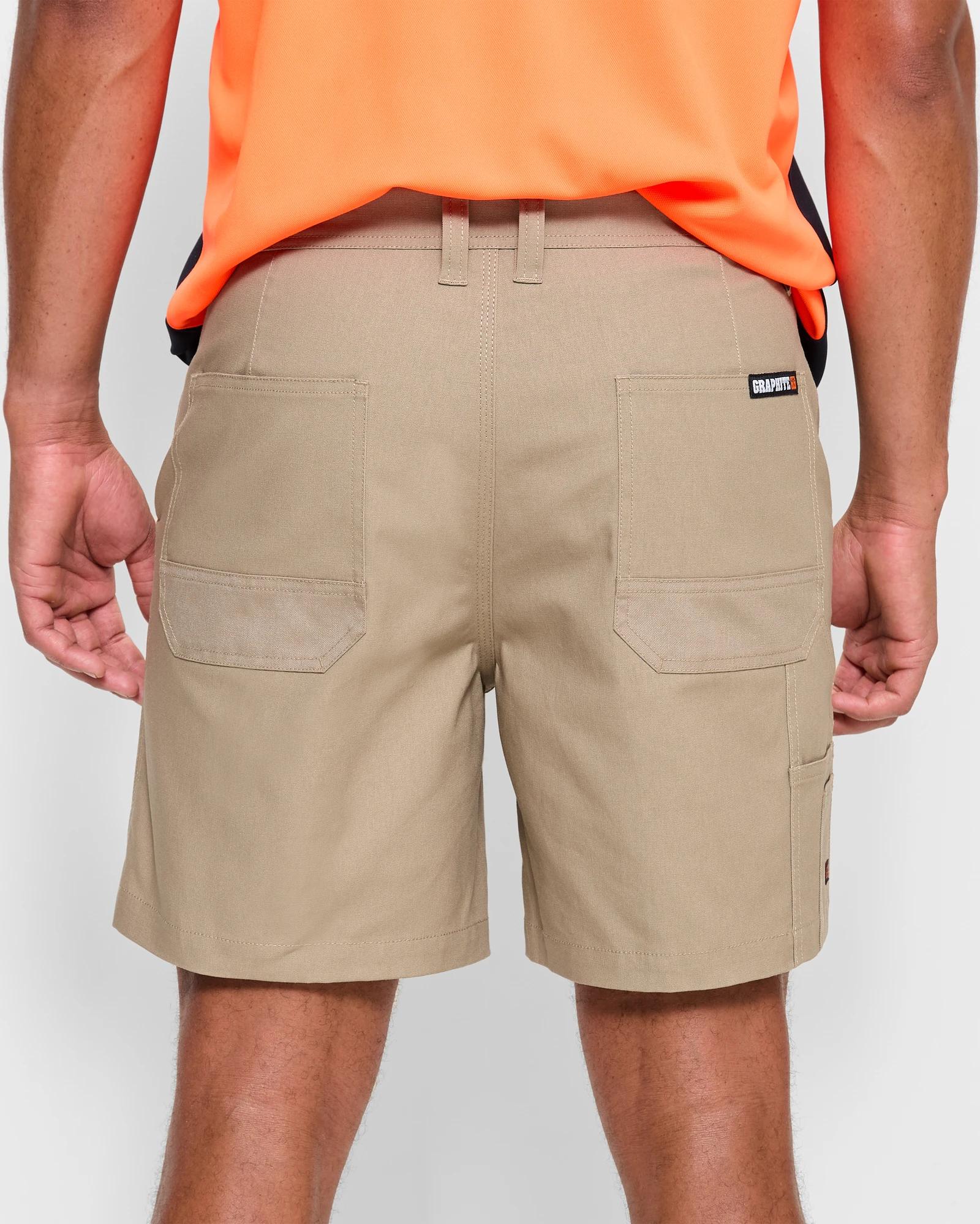 3 Australian Cotton Work Shorts - Graphite STONE, 3 of 5