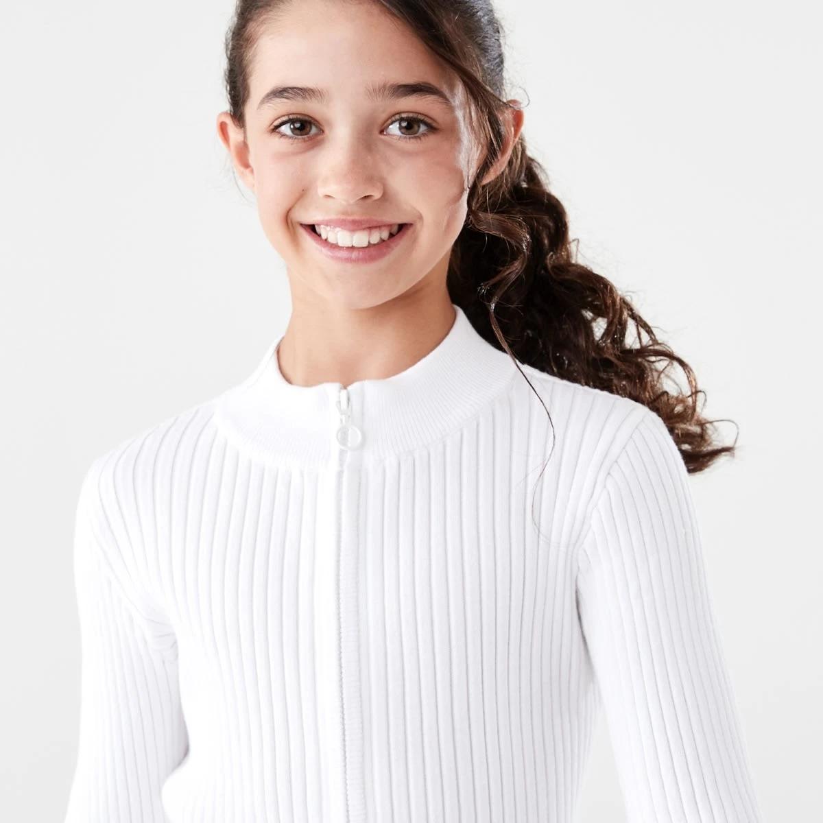 3 Rib Zip Through Cardigan SNOW WHITE, 3 of 7
