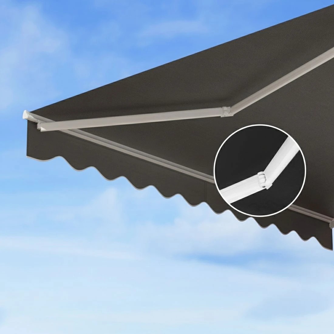 5 Instahut Retractable Folding Arm Awning Manual Sunshade 3.5M X 2.5M - Grey, 5 of 9