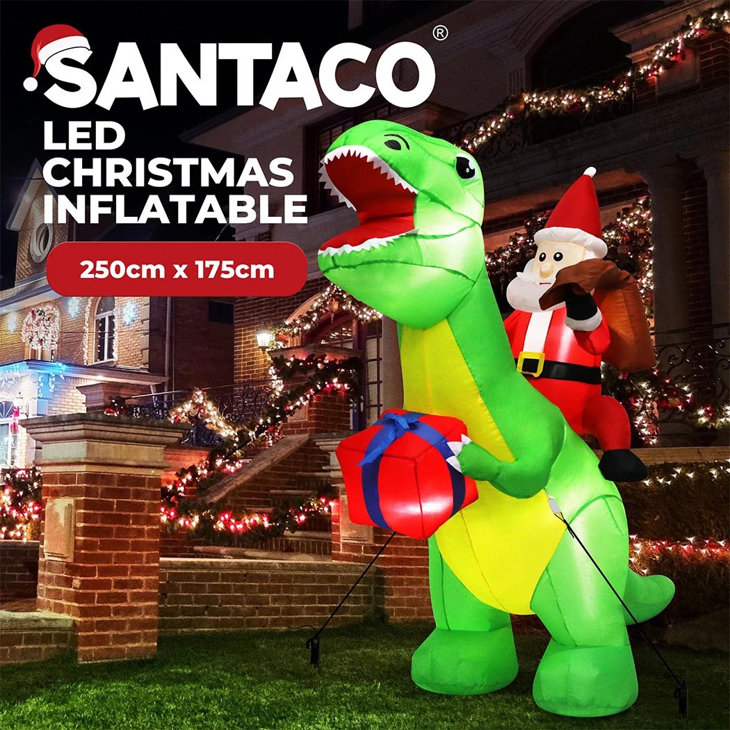 5 Santaco 2.2M Xmas Inflatable Decor Dinosaur, 5 of 6