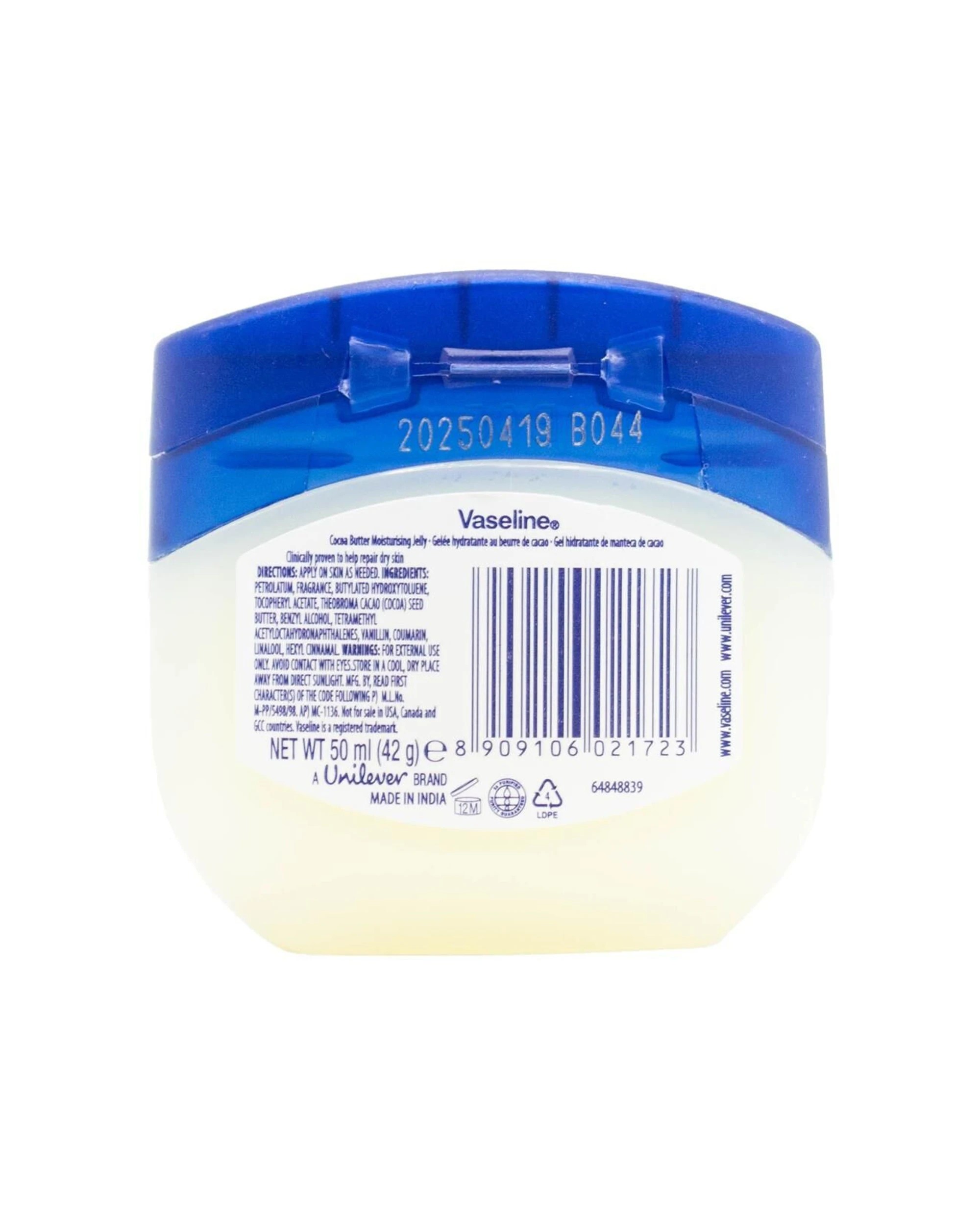 3 Vaseline 6pk Moisturising Jelly Rich Conditioning Care Cocoa Butter 50ml - Multi, 3 of 3