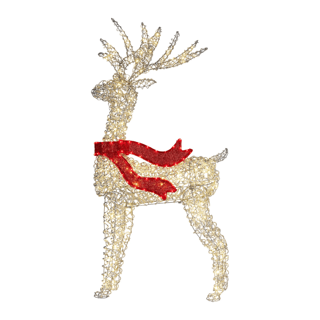 1 Christabelle Large 1.5m Christmas Reindeer Outdoor Indoor Display Decoration Lawn Statue Led Lights Red Bow, 1 of 7