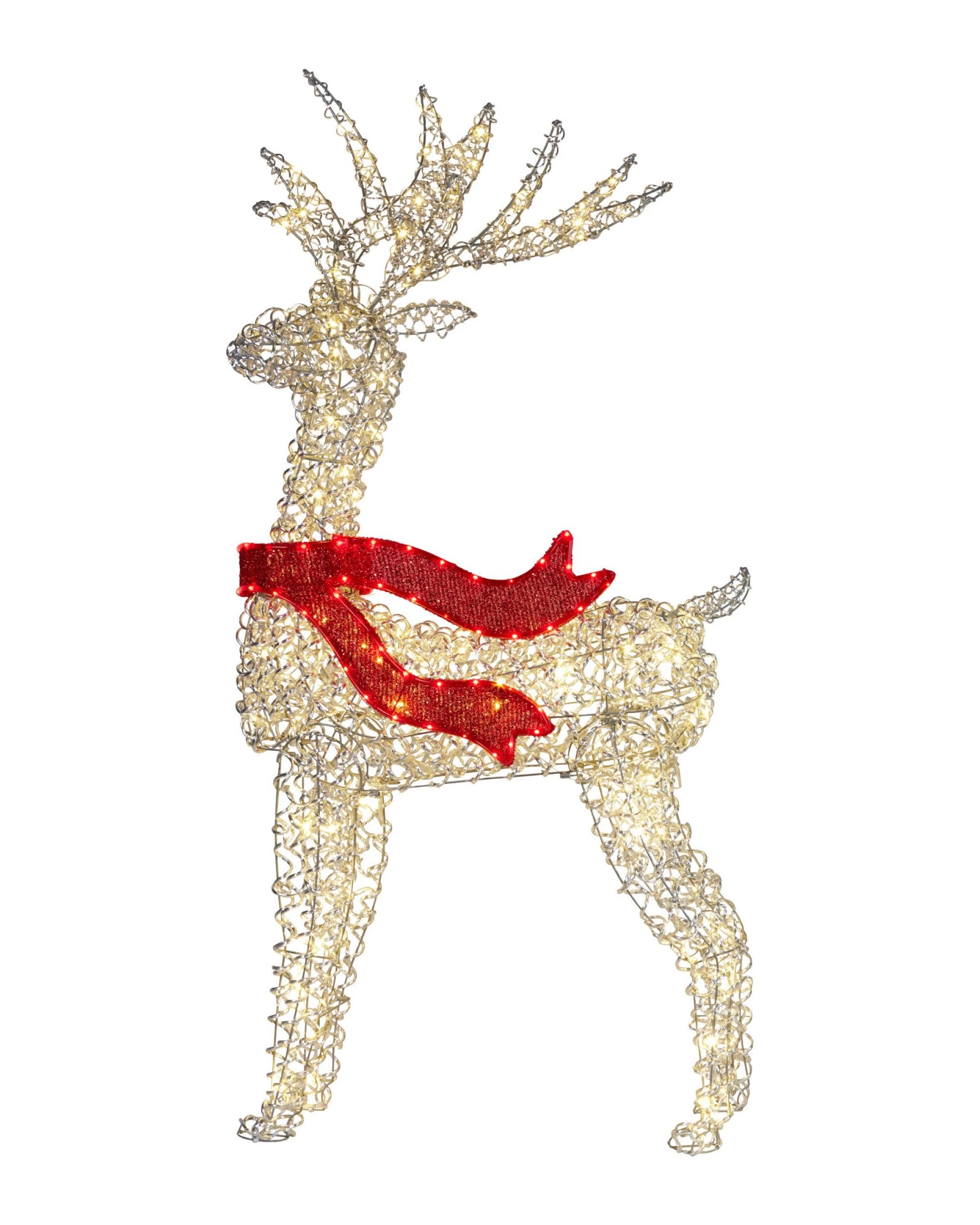 1 Christabelle Large 1.5m Christmas Reindeer Outdoor Indoor Display Decoration Lawn Statue Led Lights Red Bow, 1 of 7