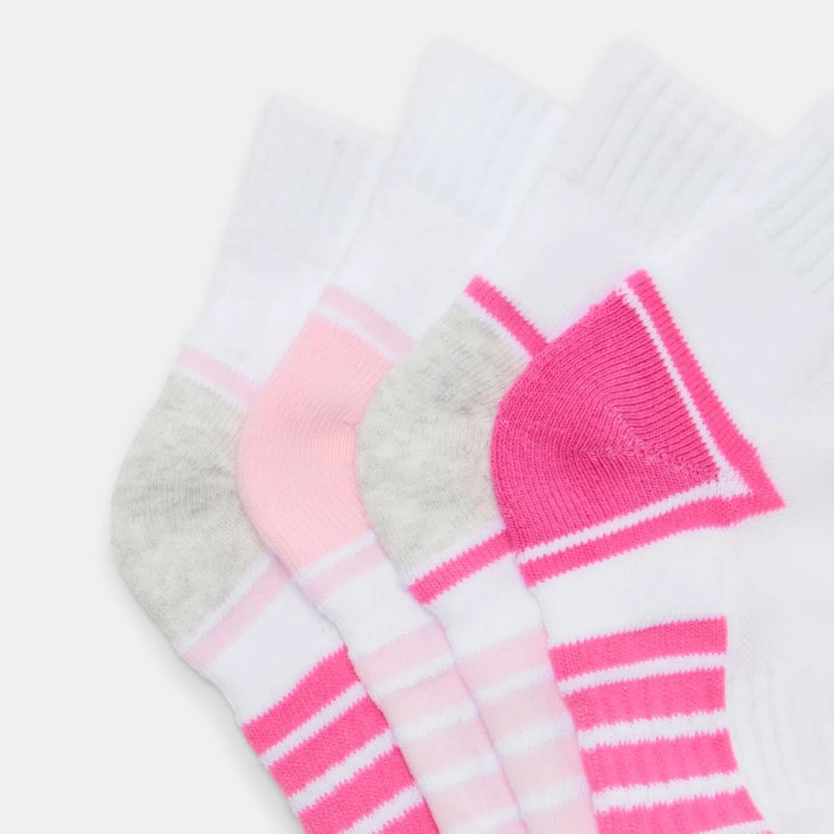 2 4 Pack Active Kids Quarter Crew Socks PINKS, 2 of 3