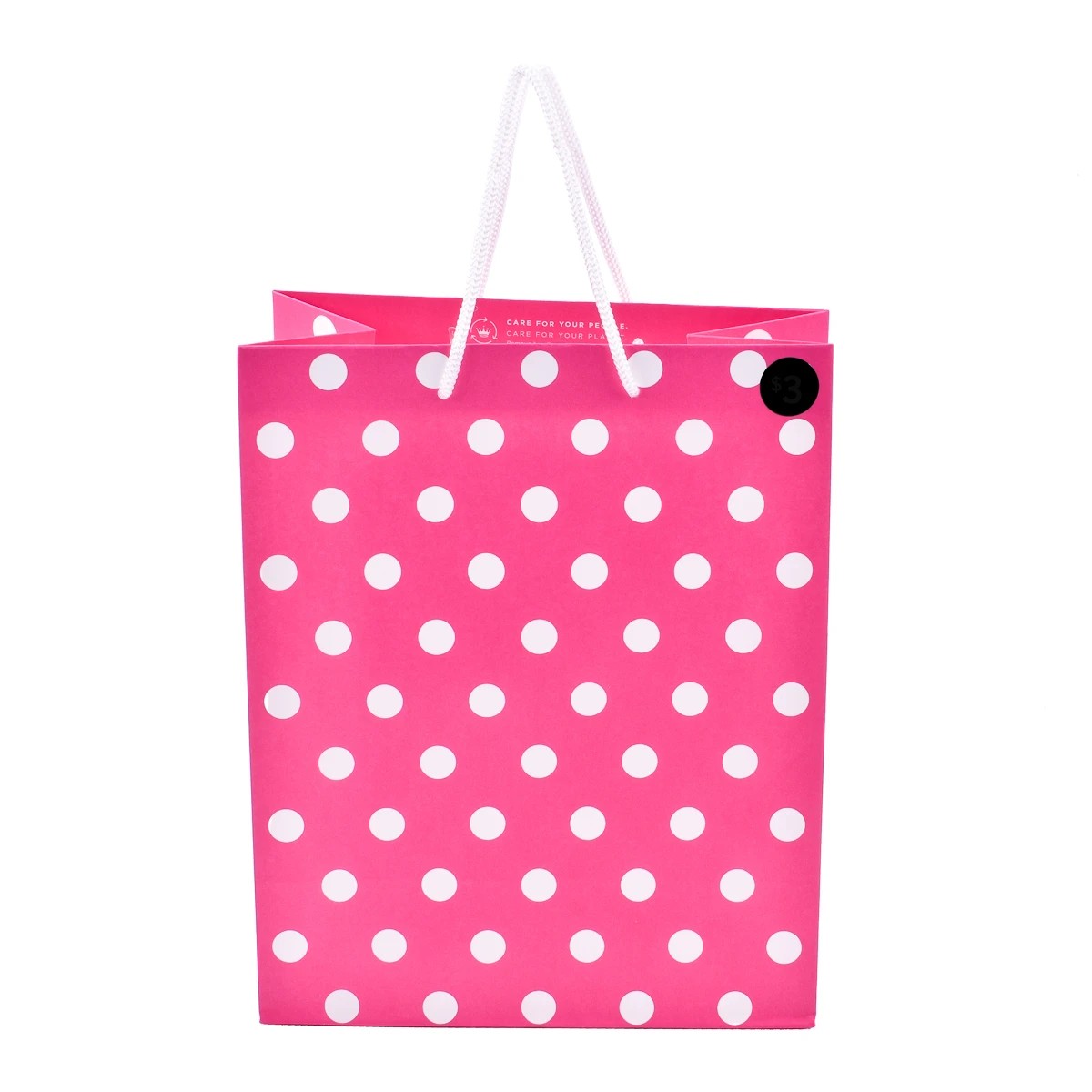 1 Hallmark Pink Polka Dot Gift Bag - Medium, 1 of 3