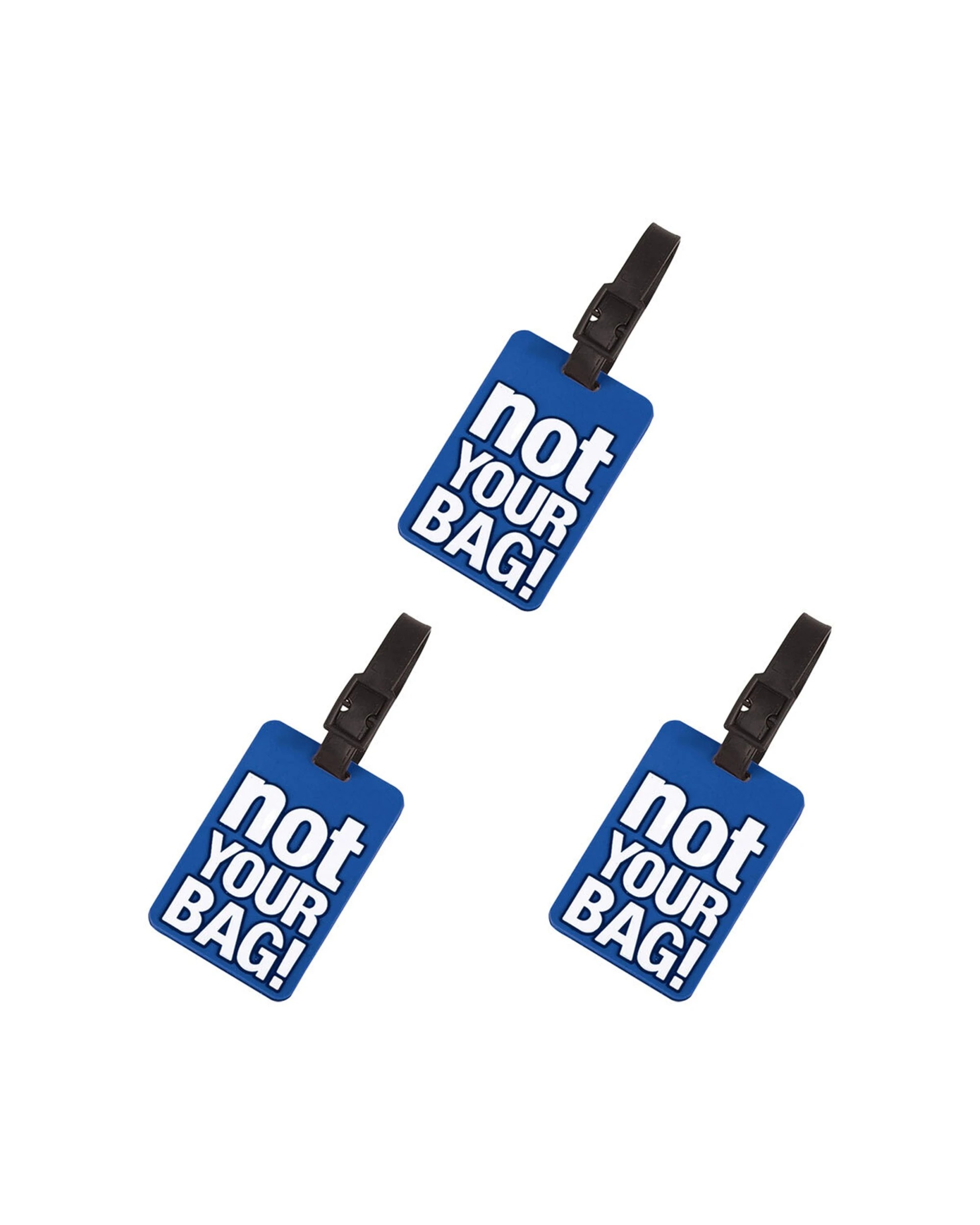 1 Tosca 3Pk Attitude Travel Luggage Suitcase Bag Tag - Not Your Bag - Blue, 1 of 1