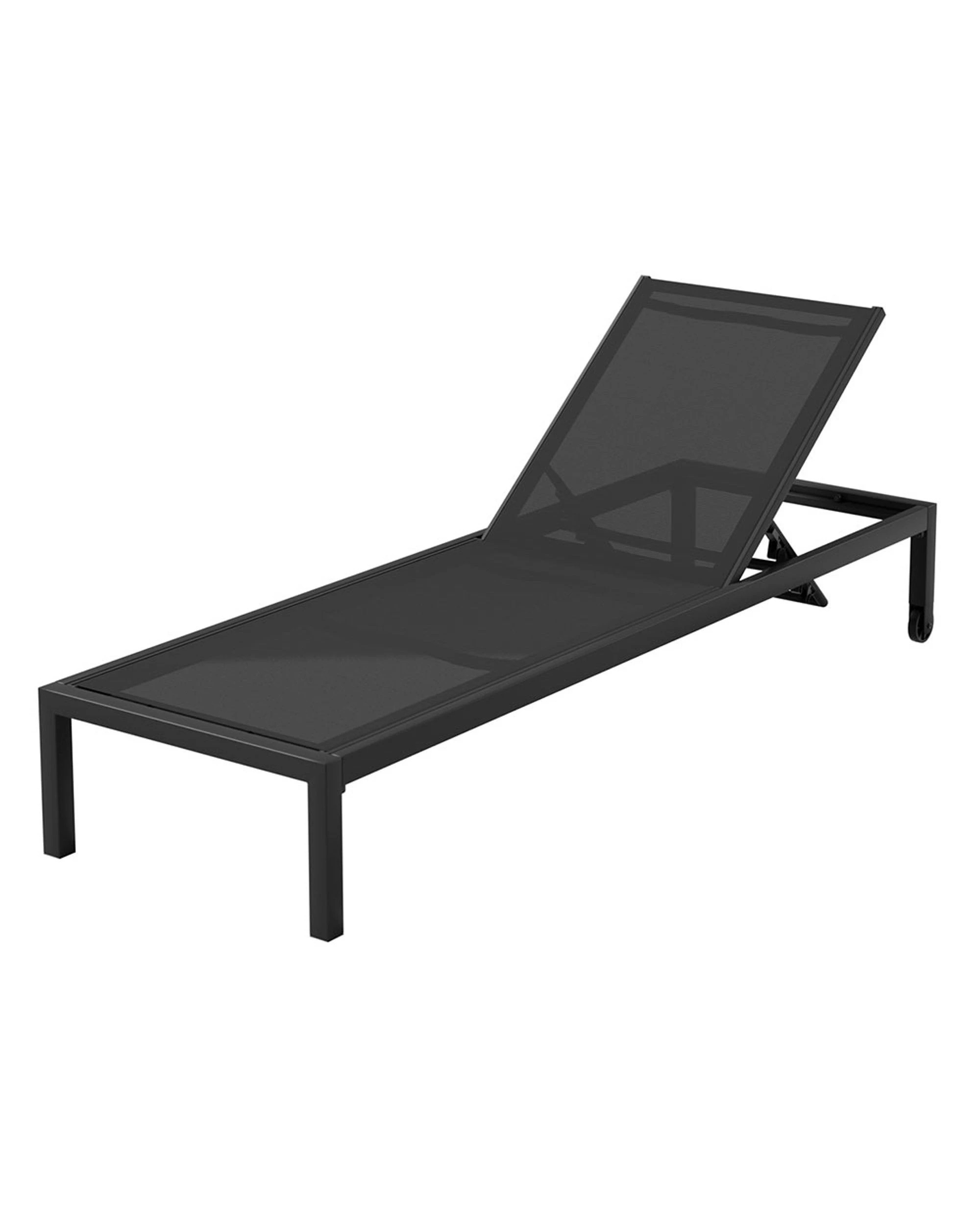 1 Gardeon Sun Lounge Outdoor Lounger Aluminium Folding Beach Chair Wheels
 - Black, 1 of 2