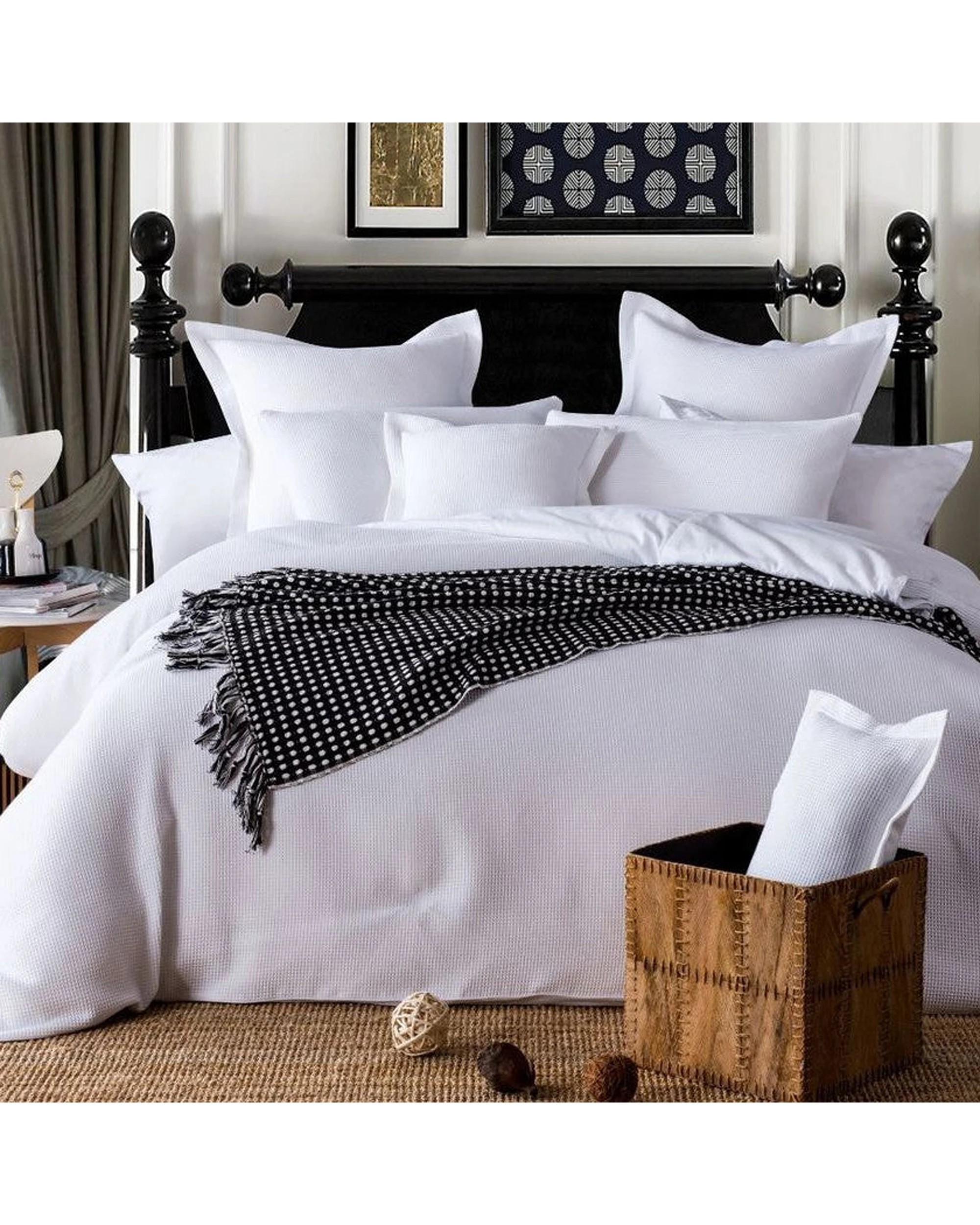 2 Cotton More 100% Premium Cotton Waffle Quilt Cover Set Single - White, 2 of 5