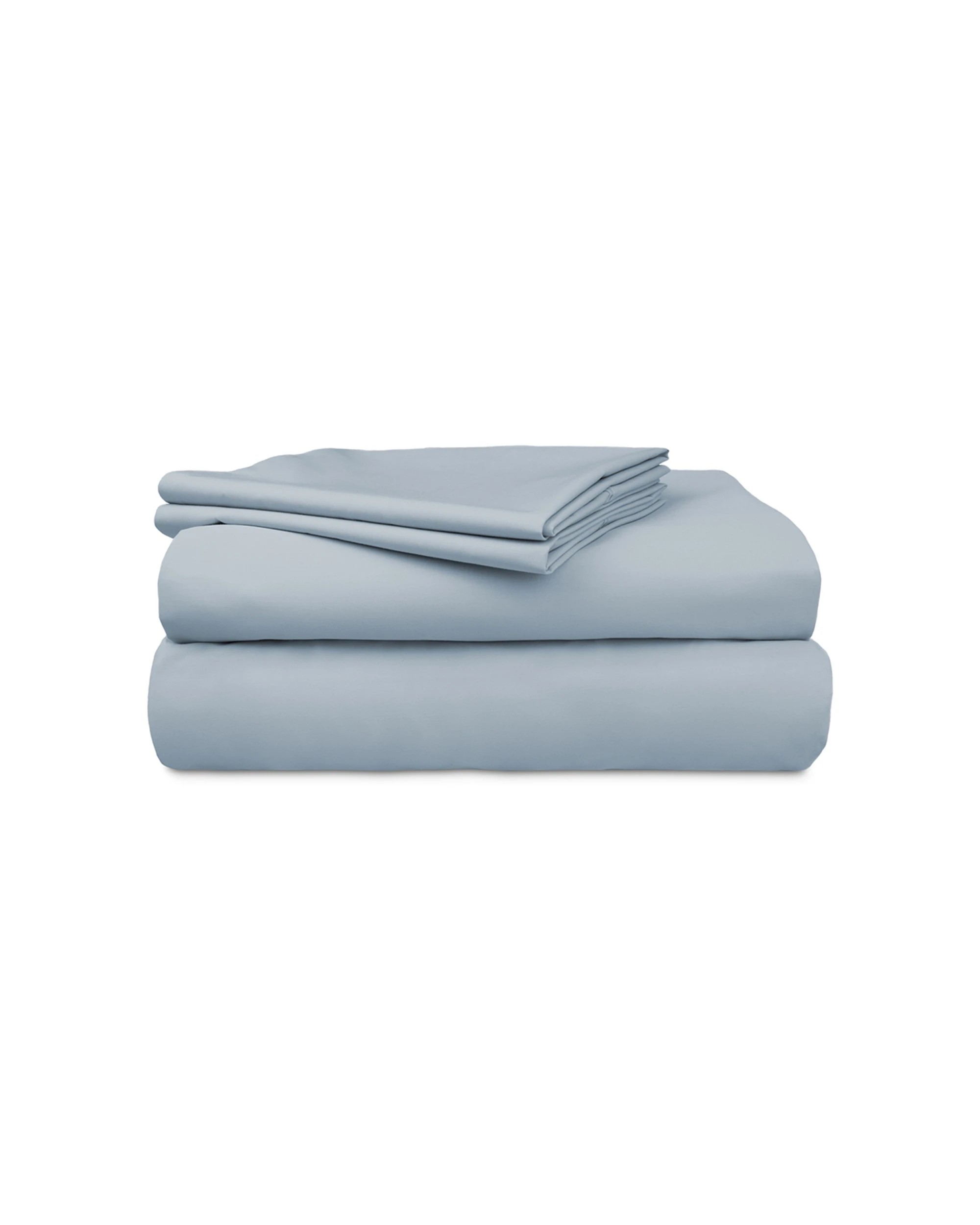 2 Algodon 300TC Cotton Fitted Bedding Bed Sheet Set Faded Denim - Double Bed - Blue, 2 of 4