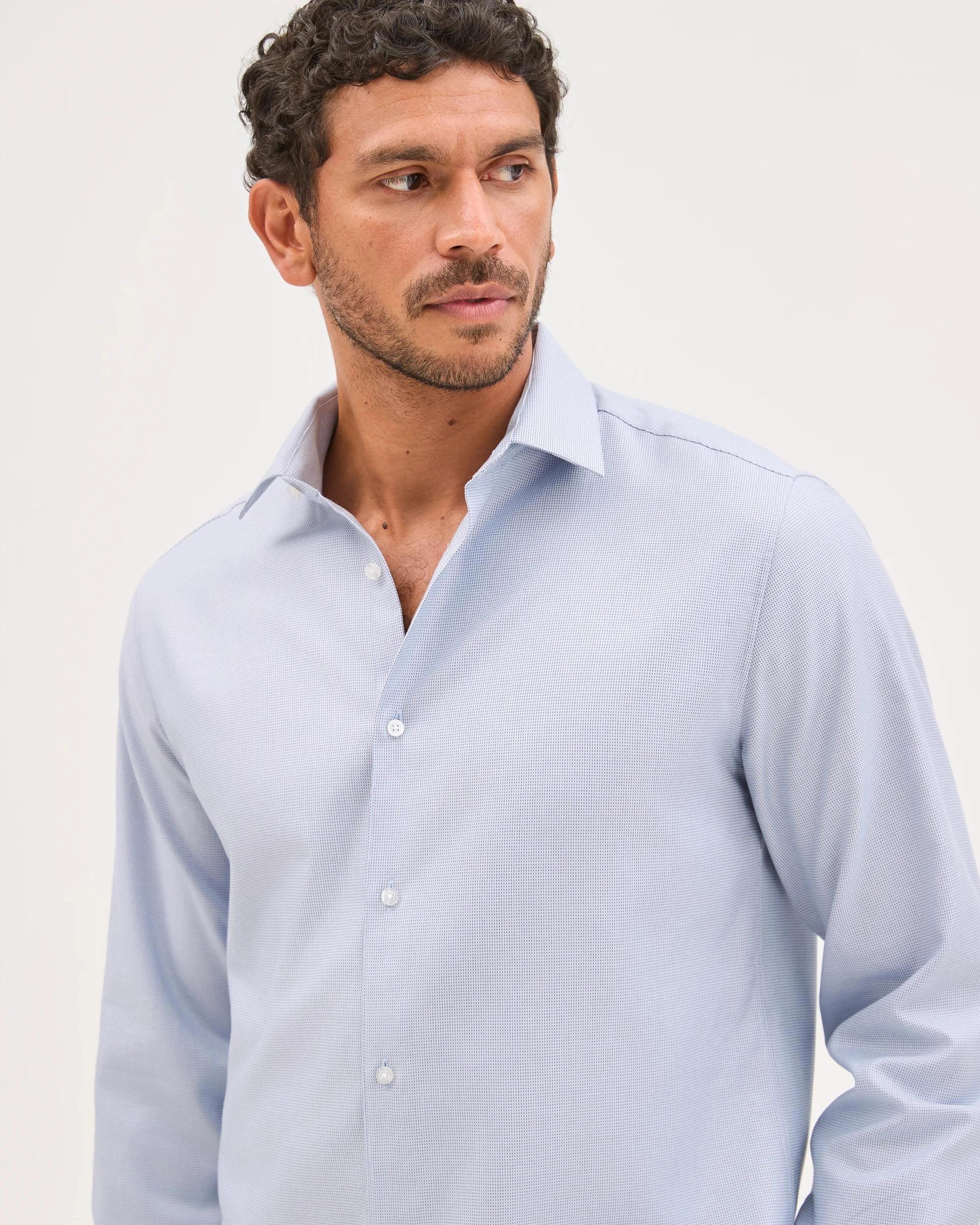 5 Preview Australian Cotton Micro Geo Print Shirt BLUE, 5 of 7