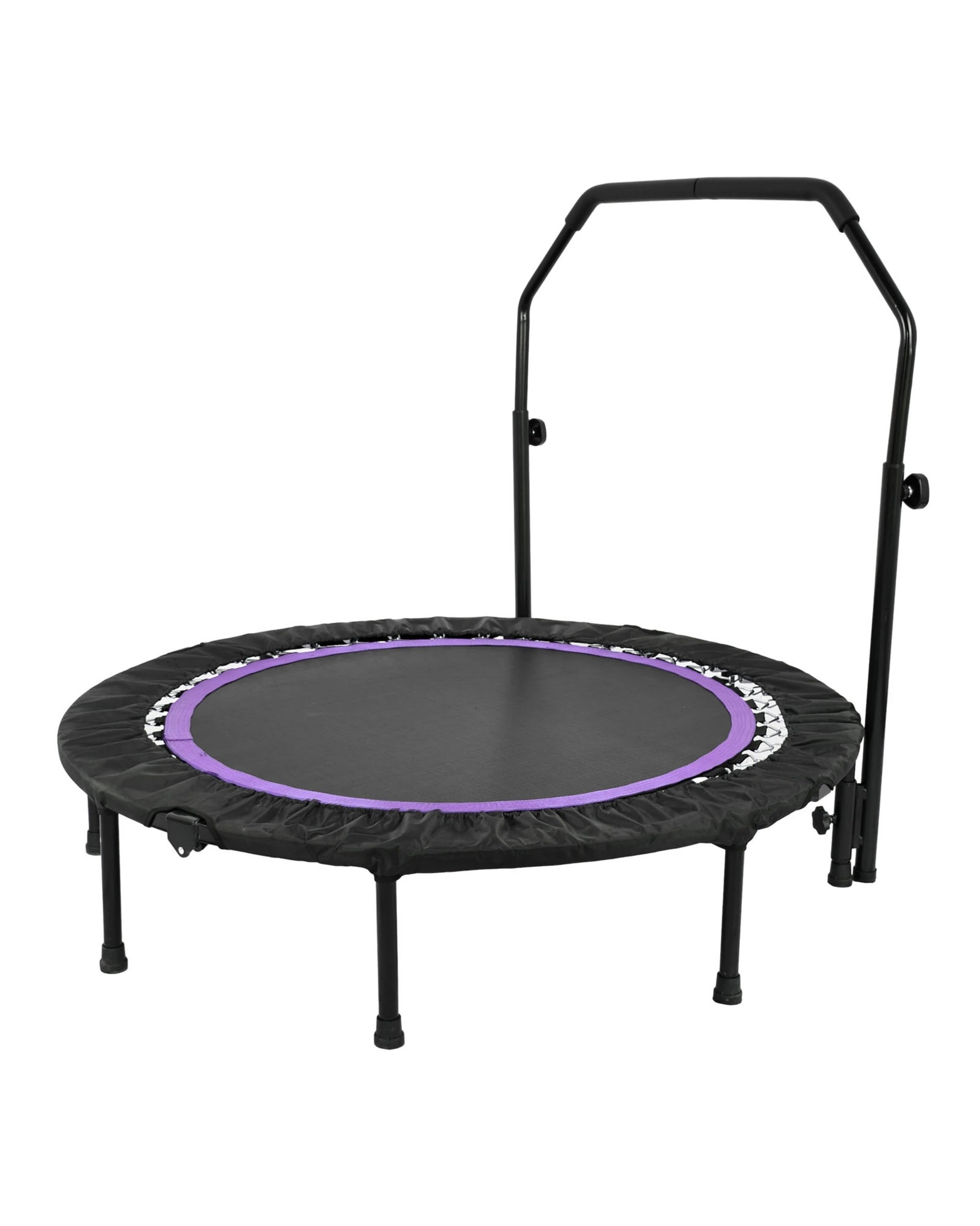 1 Advwin 48" Mini Trampoline Rebounder Max Load 200KG with Adjustable Foam Handle Suitable for Adult and Kids Purple, 1 of 7