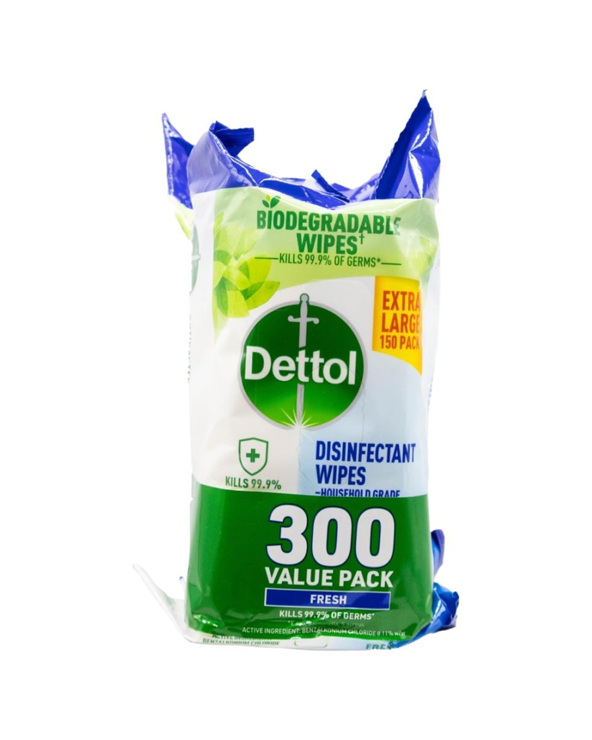 2 Dettol Fresh Biodegradable Multipurpose Disinfectant Wipes Extra-Large 4x 300pc - Multi, 2 of 4