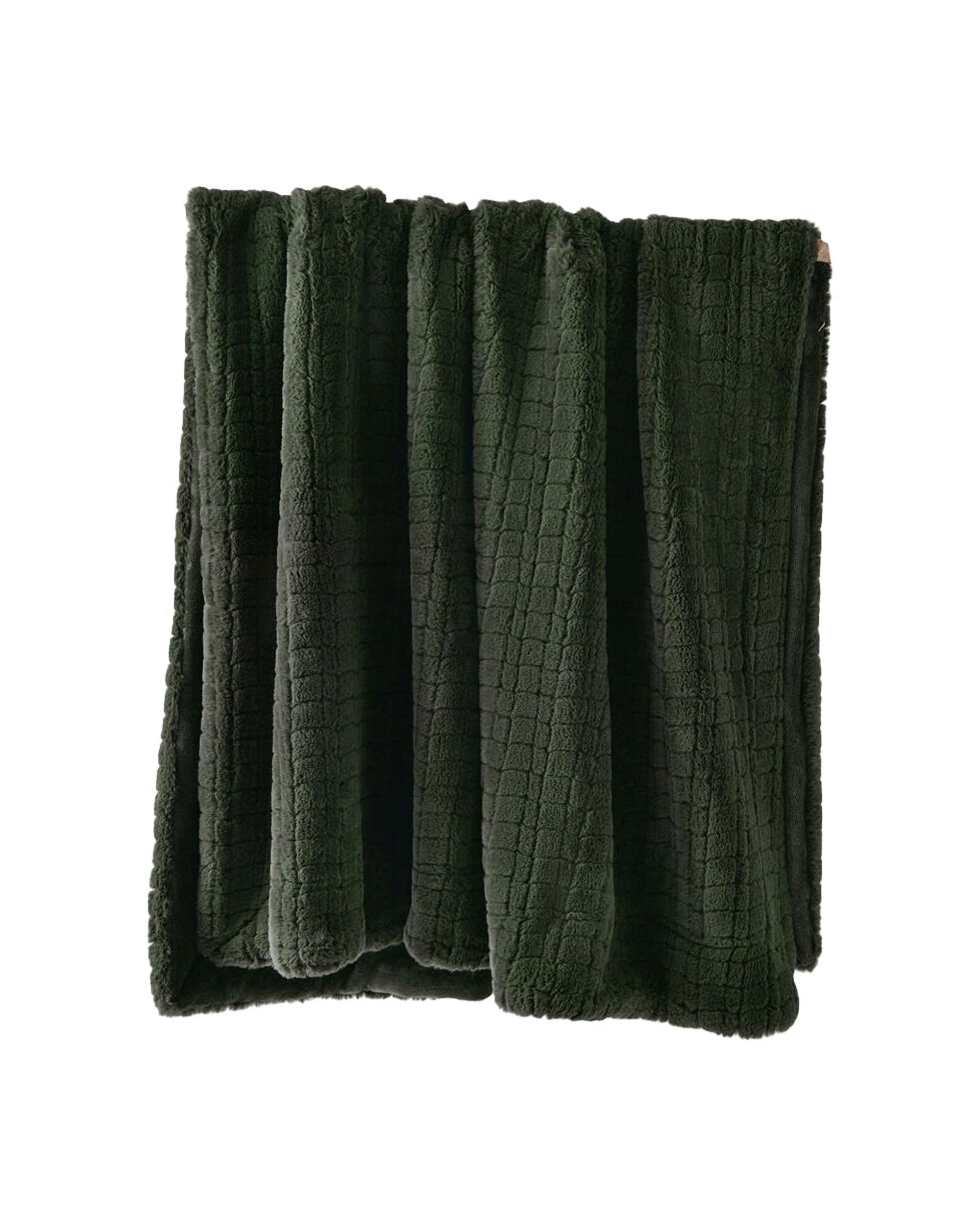 1 Bianca Tambar Throw Rug Polyester Faux Fur 170x130cm - Green, 1 of 1