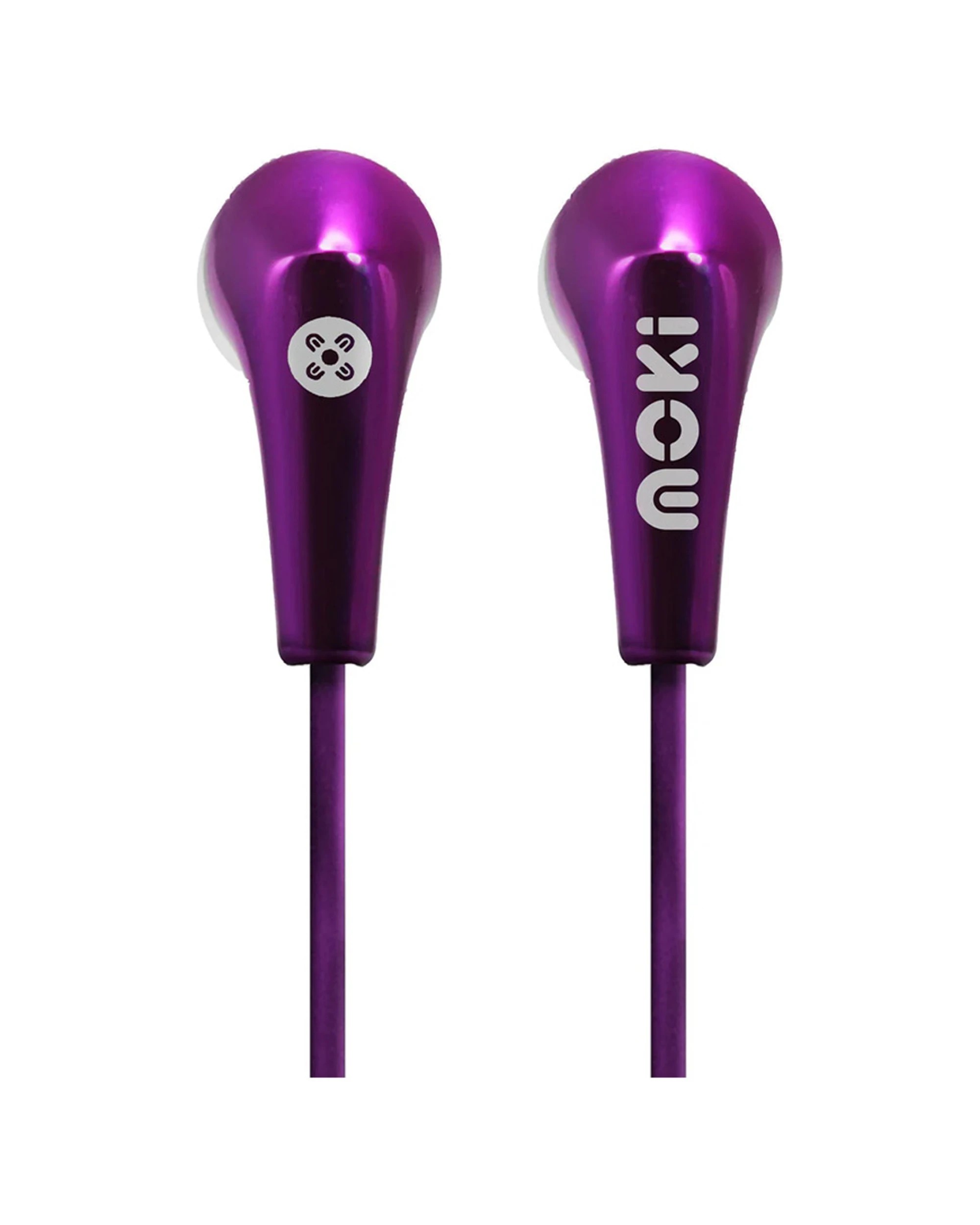 2 Moki Metallics Earphone Metallic Finish Balanced Sound - Pink, 2 of 2