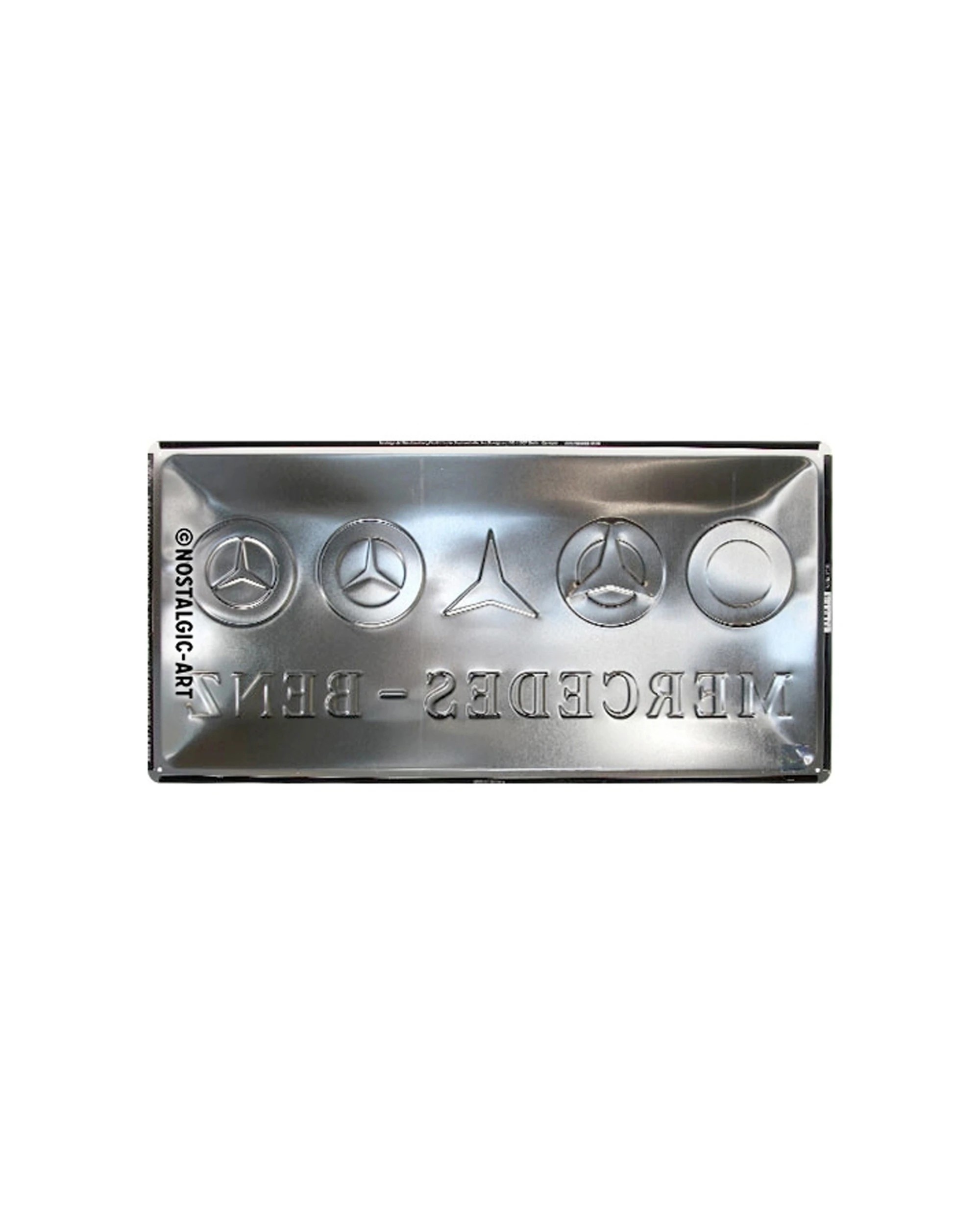 3 Nostalgic-Art 25x50cm Metal Long Sign Plaque - Mercedes-Benz Logo Evolution - Multi, 3 of 4