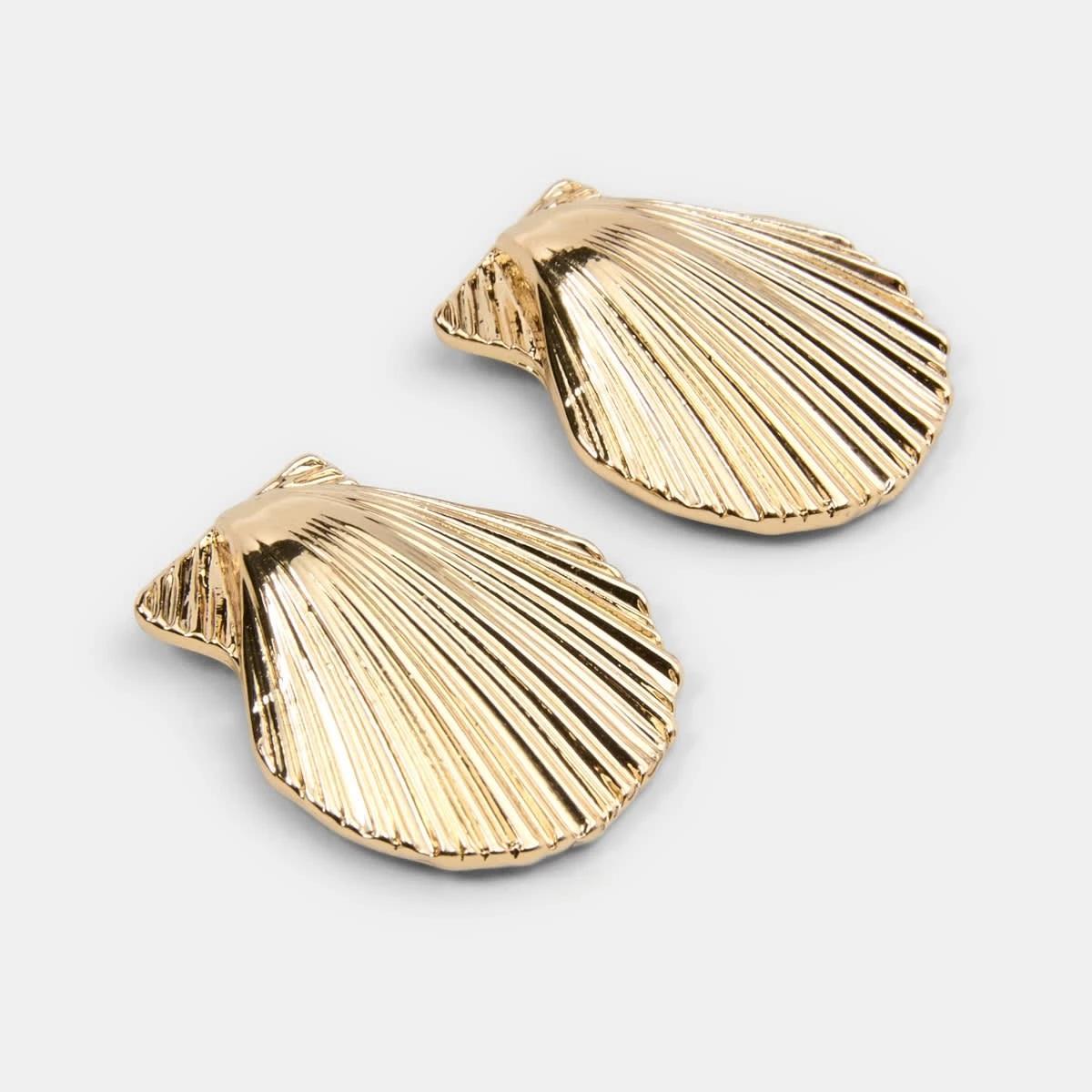 1 Faux Shell Stud - Gold Tone Gold, 1 of 5