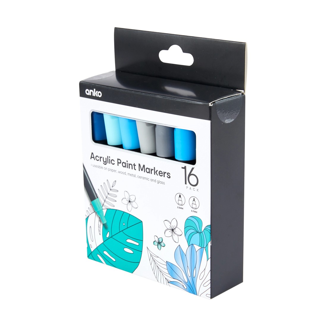 2 16 Pack Acrylic Paint Markers - Tonal Blue, 2 of 8