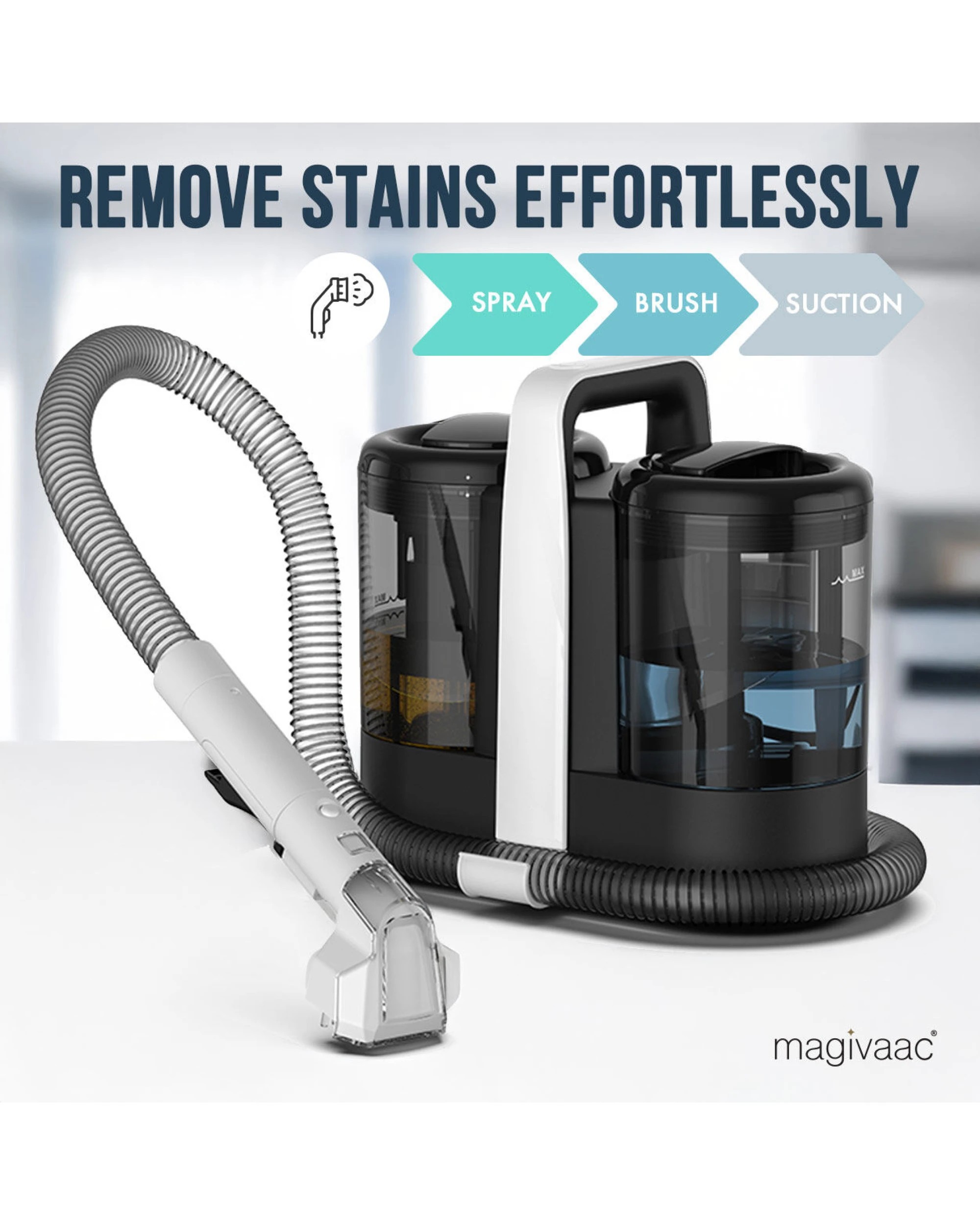 2 Magivaac 600W Spot Cleaner and Stain Remover Vacuum with Clear and Dirty Water Tanks, 2 of 10