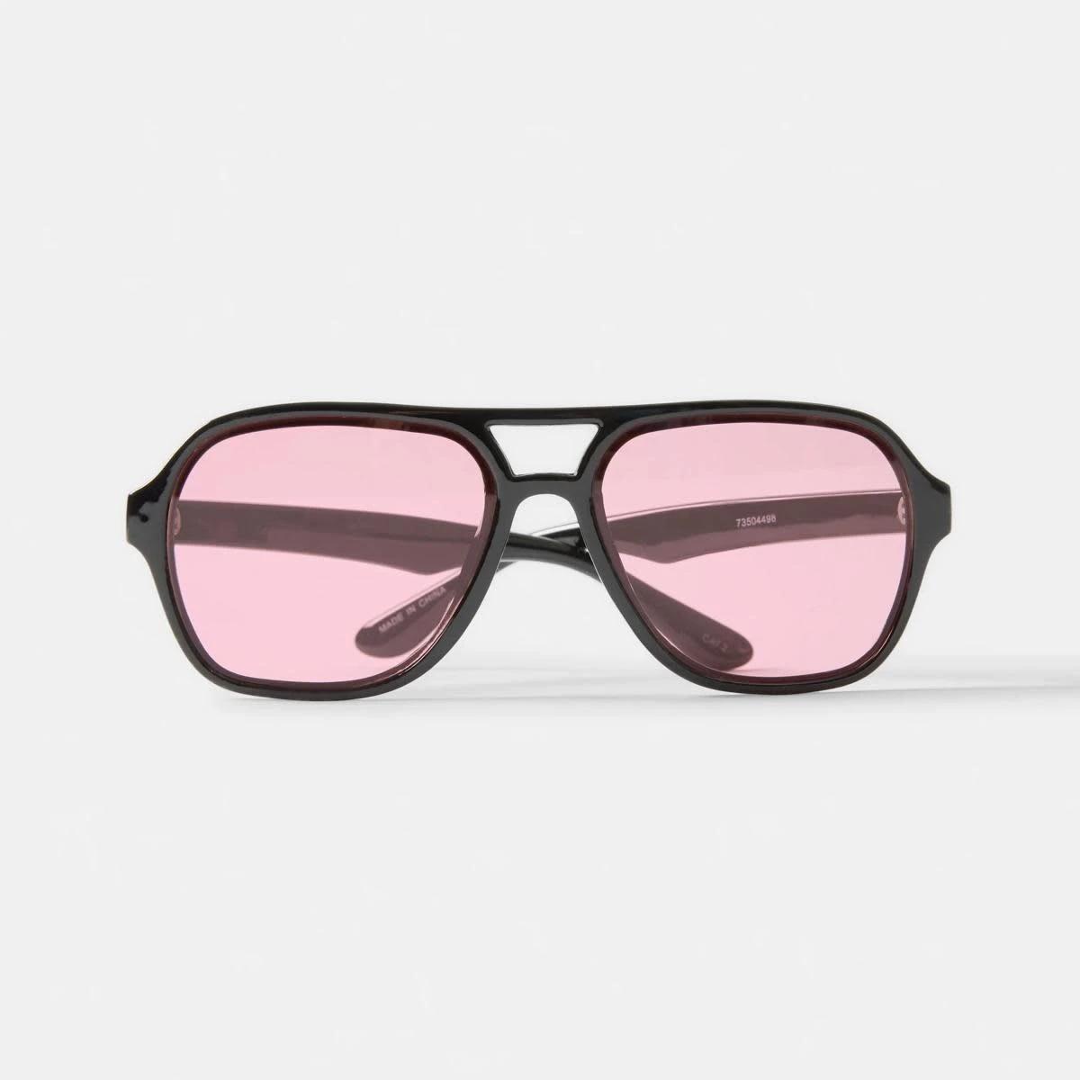 4 Square Aviator Sunglasses Blk Pink, 4 of 6