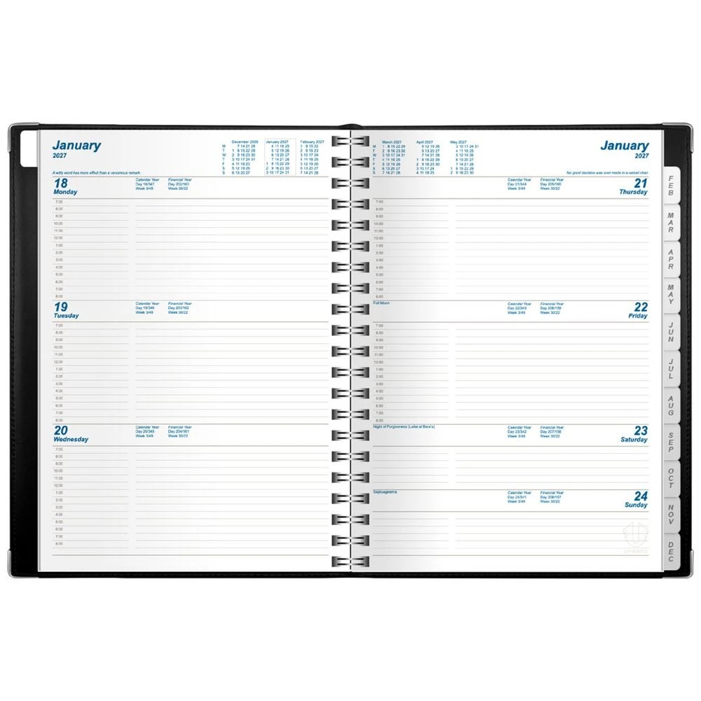 3 Upward A4 Week to View Deluxe 2027 Diary Black, 3 of 3
