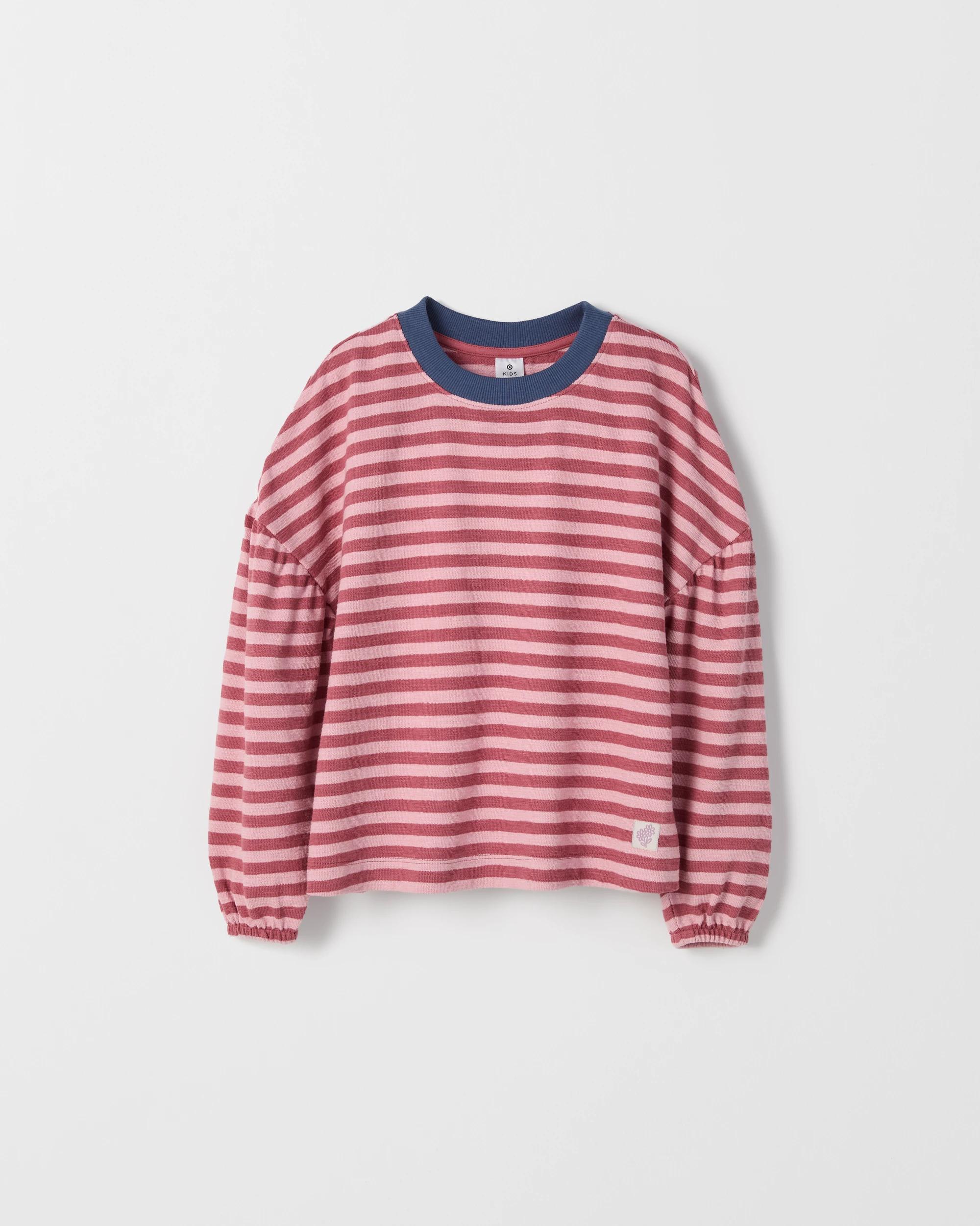 3 Target Kids Australian Cotton Jersey Long Balloon Sleeve Striped T-Shirt DUSTY PINK, 3 of 6