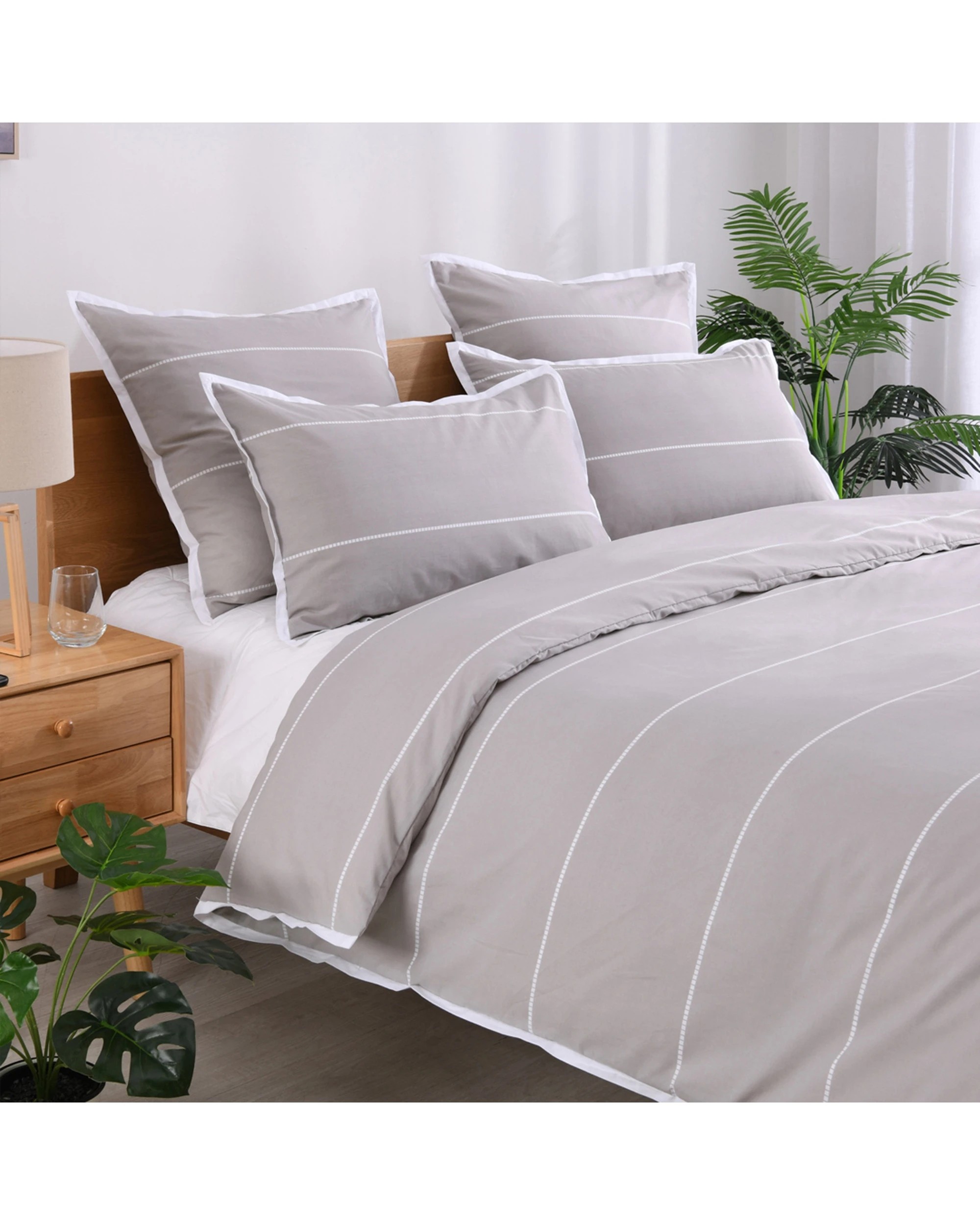 3 Jason Commercial Calista Quilt Cover Set Hazel 240x210cm - Natural, 3 of 3