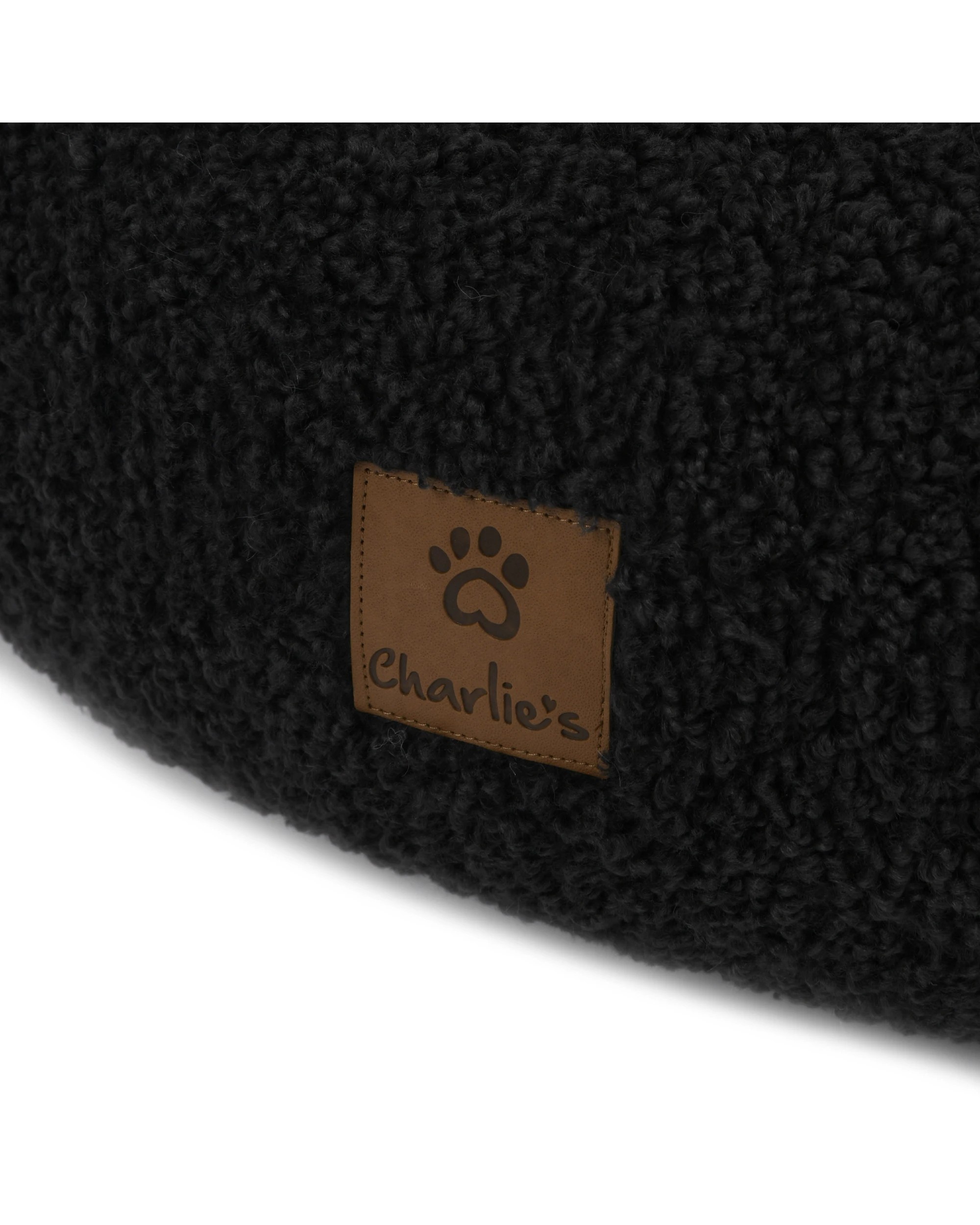 4 Charlie's Teddy Fleece Round Calming Dog Bed Medium - Charcoal, 4 of 6