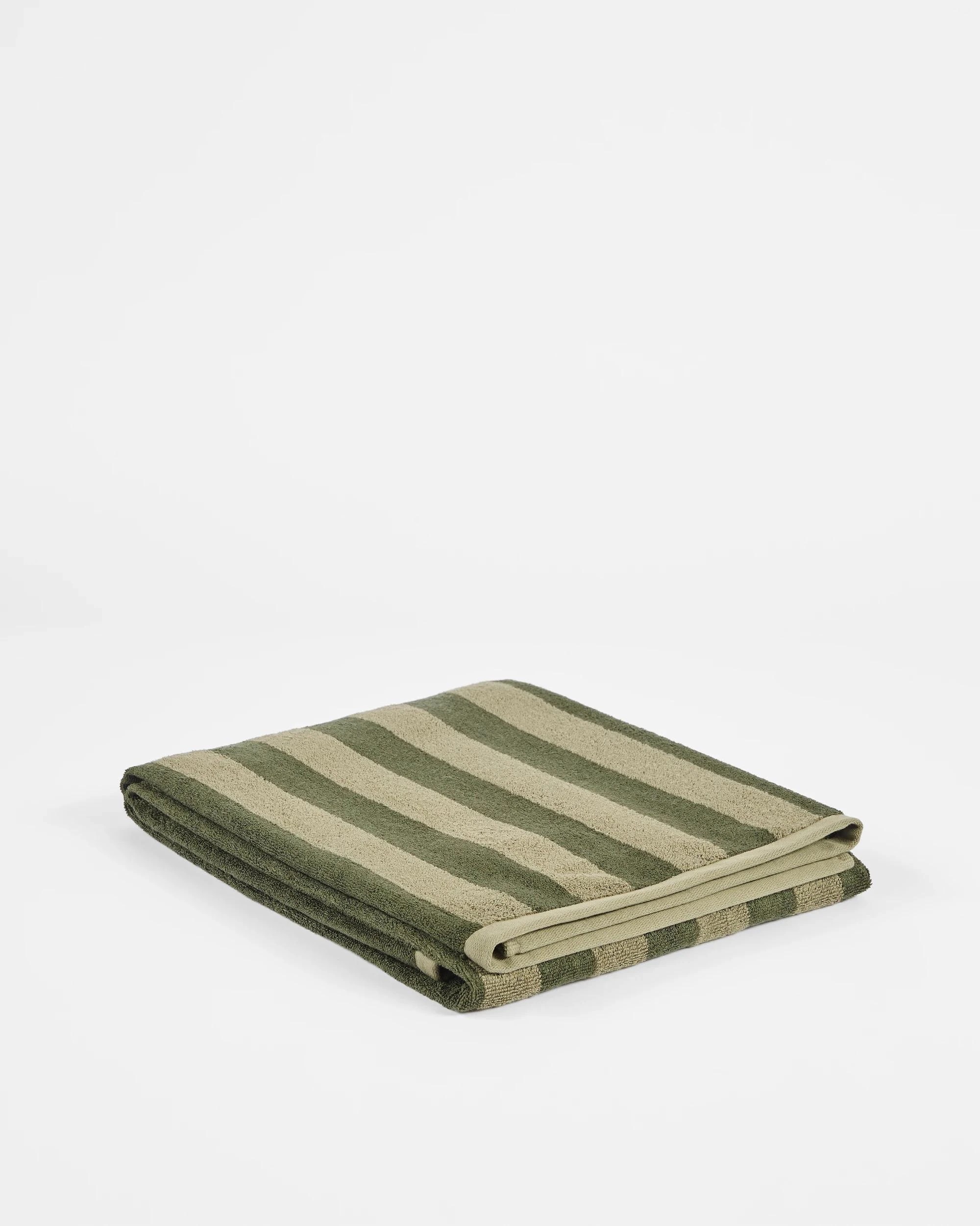 1 Target Australian Cotton Blend Logan Stripe Bath Sheet - Green, 1 of 3