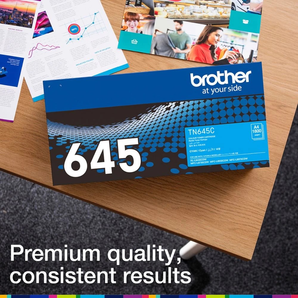2 Brother TN645C Cyan Toner, 2 of 5