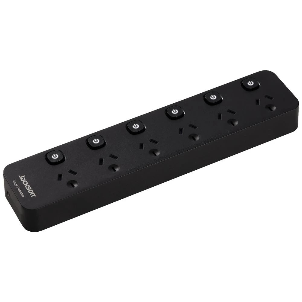 4 Jackson 6 Outlet Switched Powerboard Surge Protection Black, 4 of 7