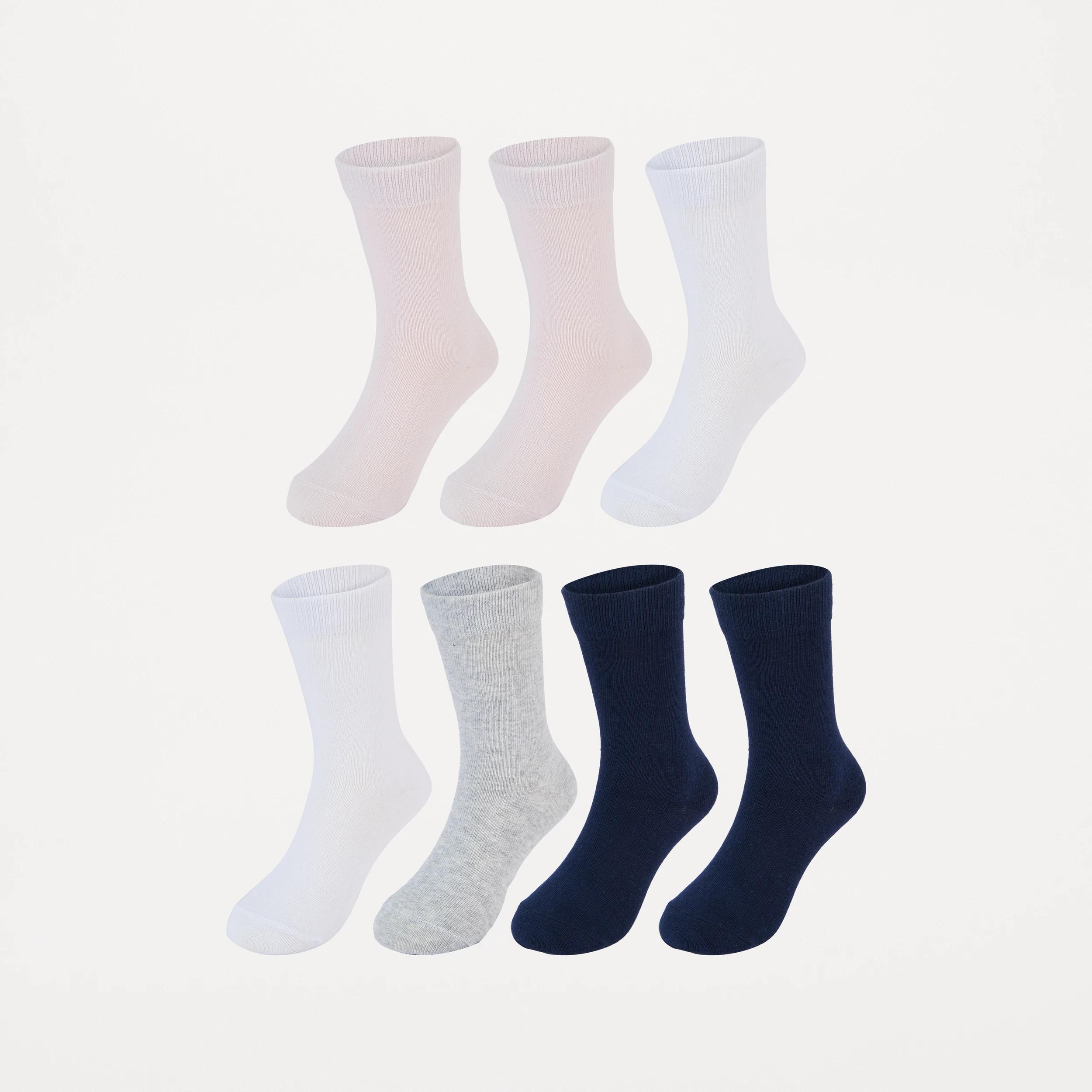 1 7 Pack Crew Socks Pnk Pack, 1 of 4