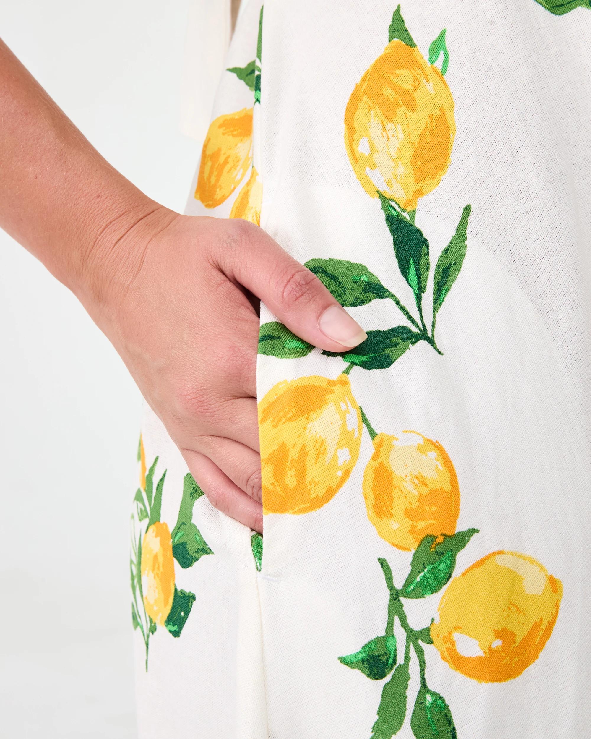 6 Sleeveless Tie Back Midi Dress Lemons, 6 of 8