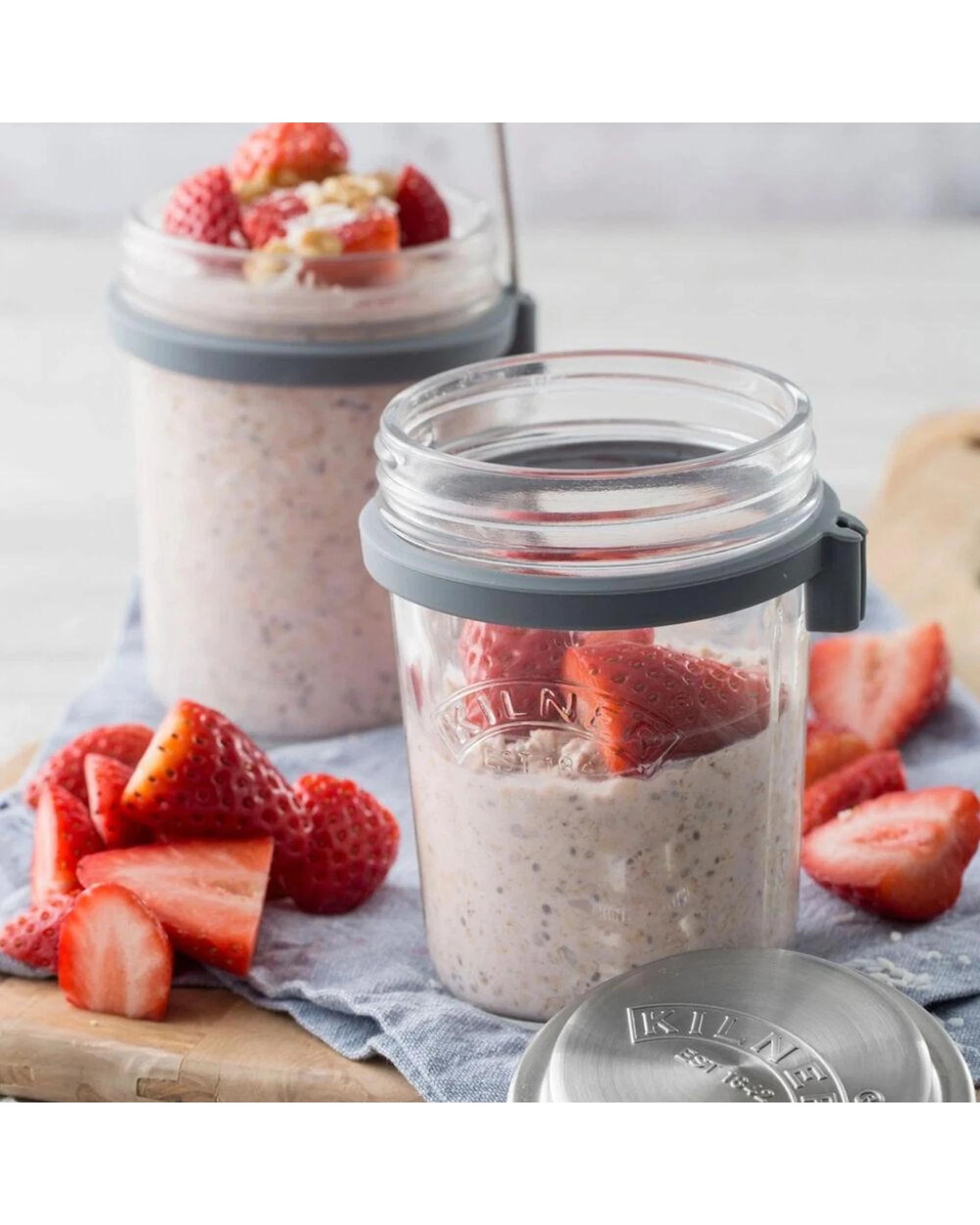 4 Kilner Breakfast Jar Set 350ml With Spoon - Reusable Glass Jar With Portion Lid
 - Plain, 4 of 6