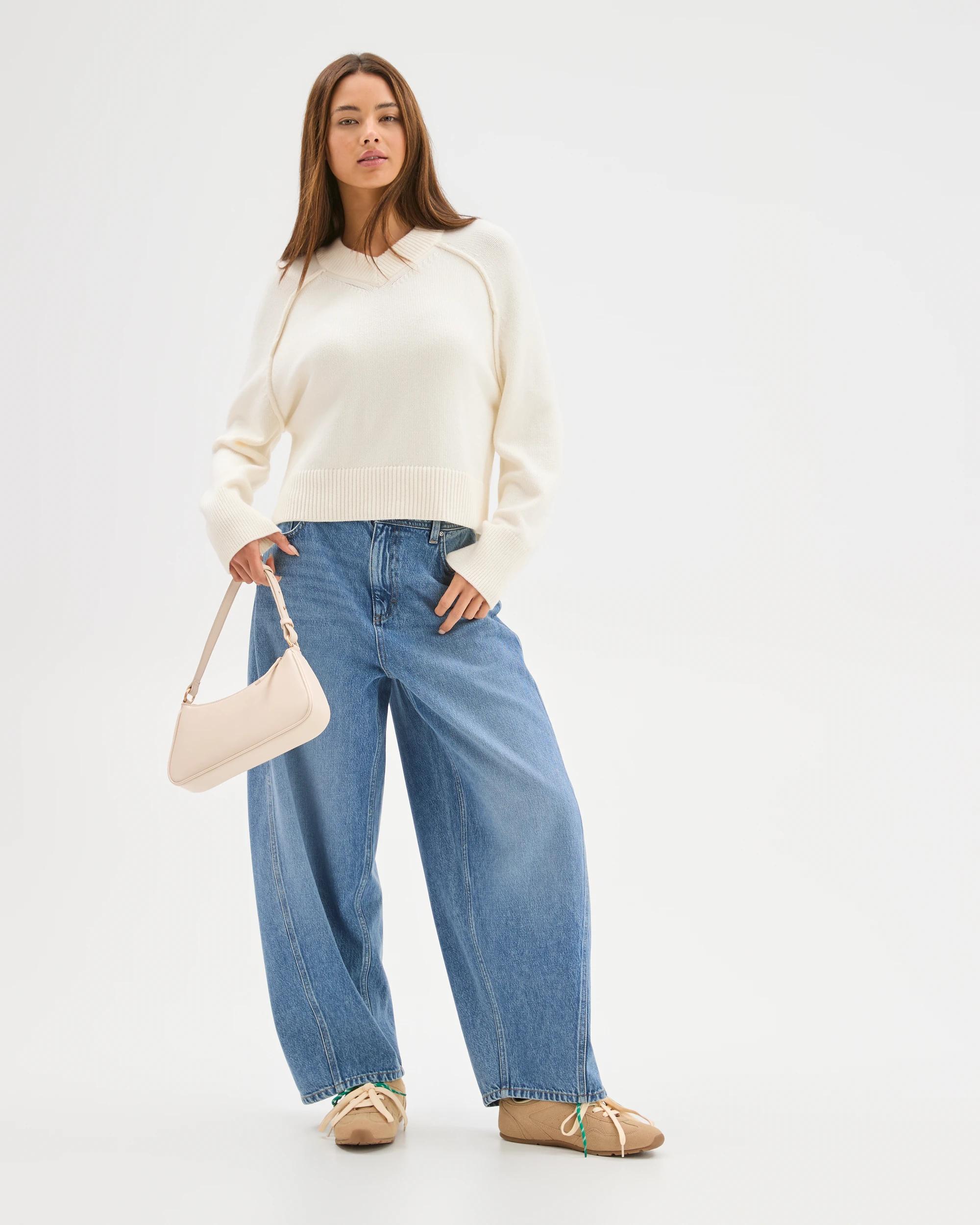 6 Lily Loves Australian Cotton Blend Horseshoe Leg Denim Jeans MID WASH, 6 of 6
