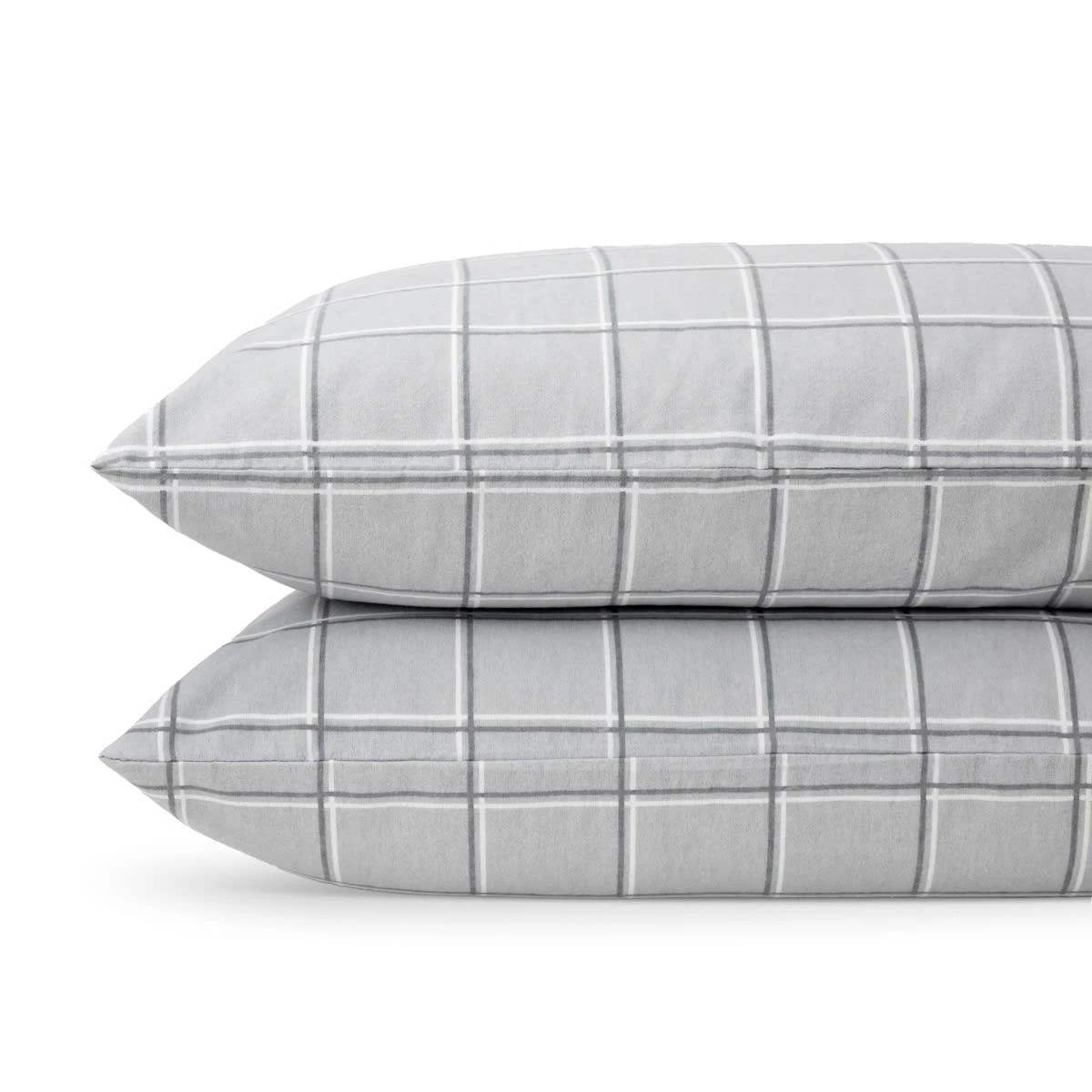 2 Check Flannelette Sheet Set - Queen Bed, Grey, 2 of 7