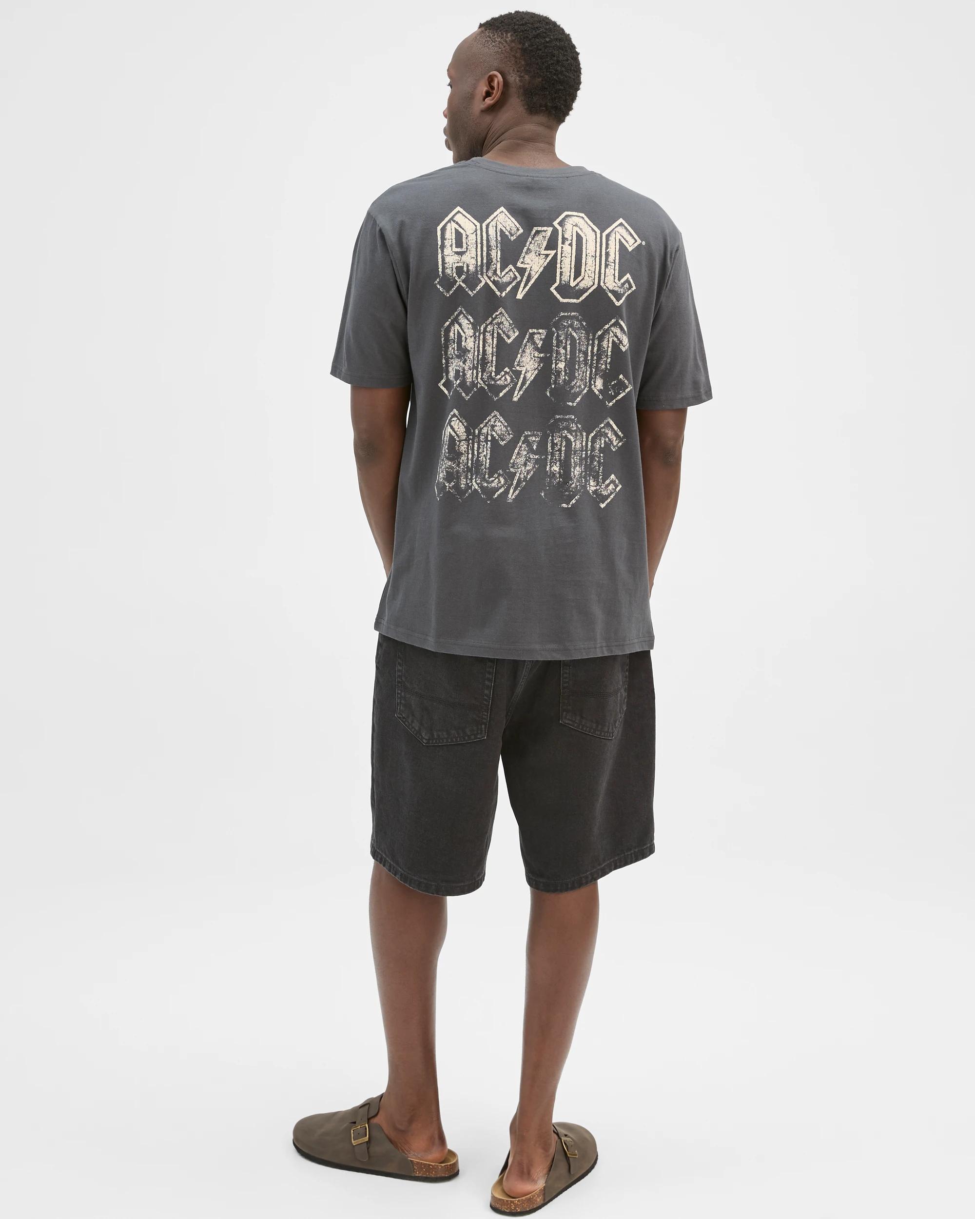 5 AC/DC Australian Cotton Short Sleeve T-Shirt WASHED BLACK, 5 of 7