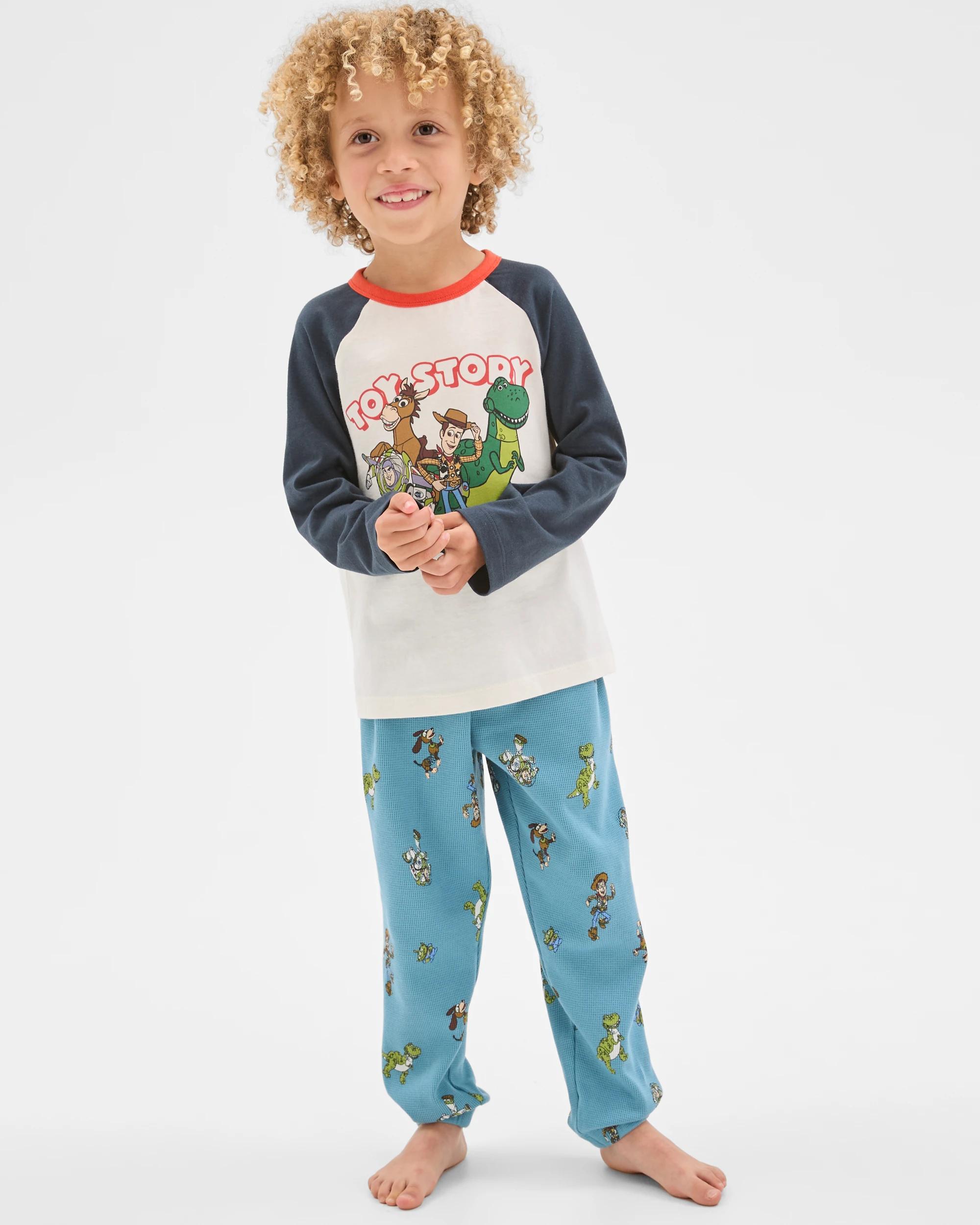 1 Disney Organic Cotton Younger Boys Jersey/Waffle Pyjama Set TOY STORY 4, 1 of 7