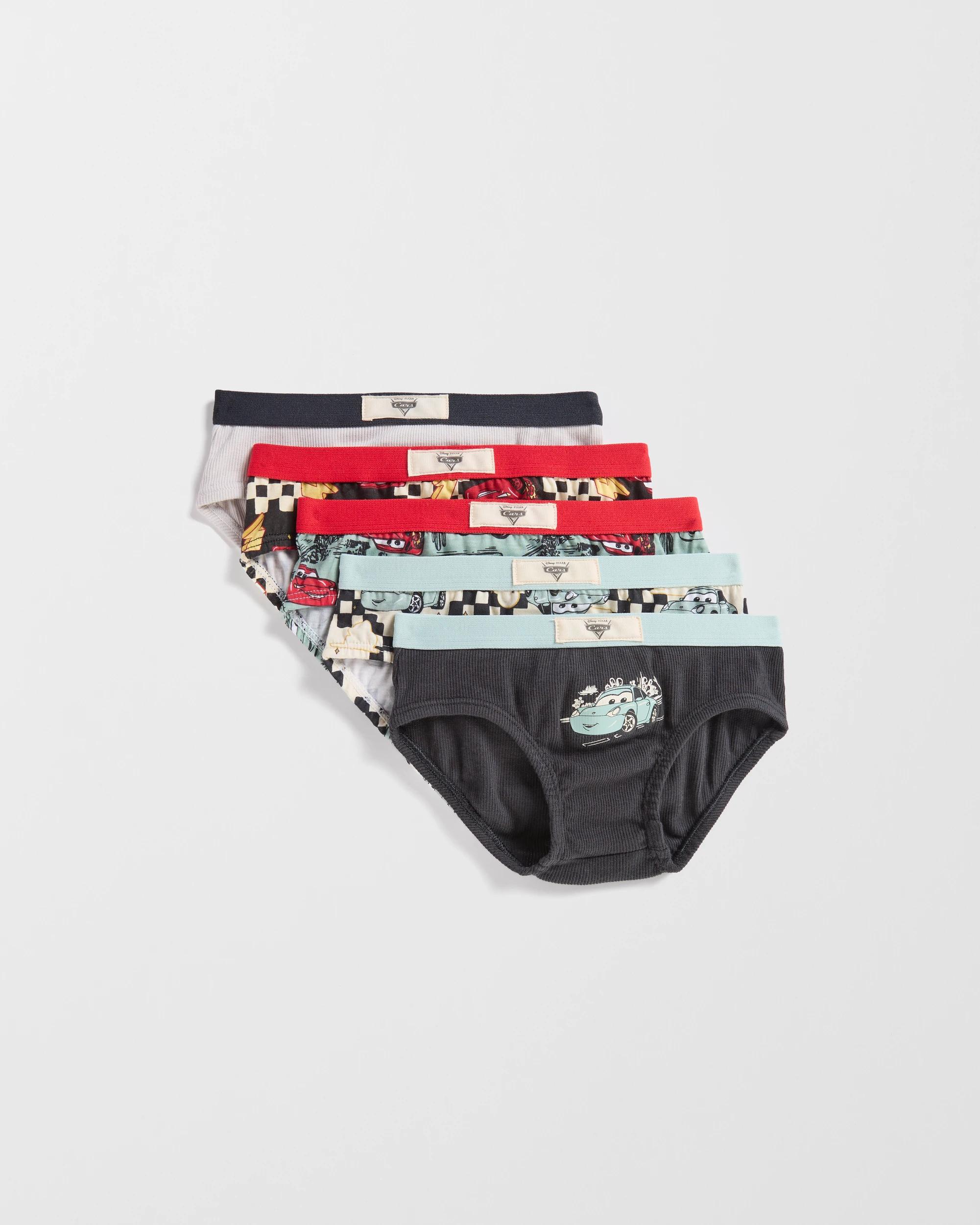 2 Disney Pixar Cars Australian Cotton Younger Boys Briefs 5 Pack MULTI, 2 of 3