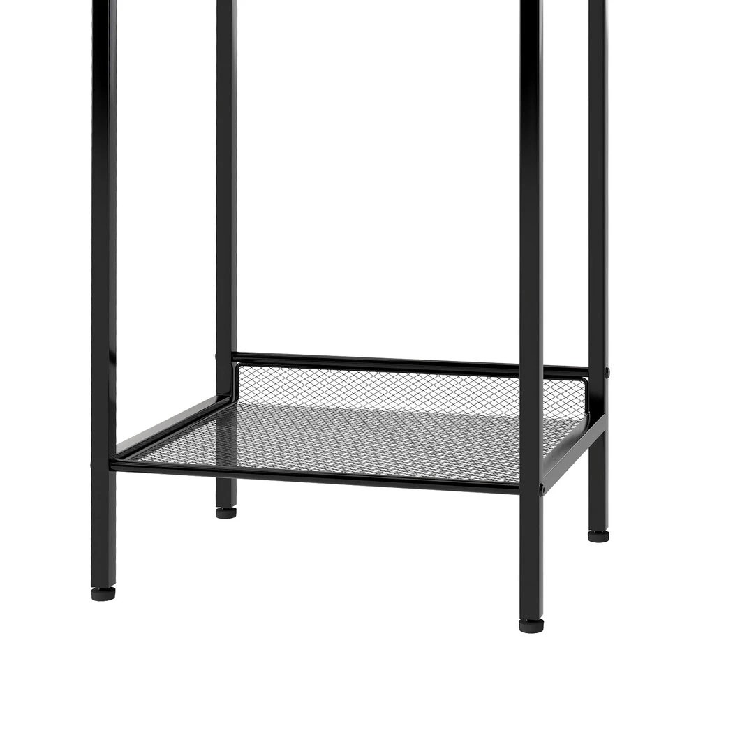 4 Levede 2-Tier Industrial Tall Bedside Table in Brown Colour, 4 of 8