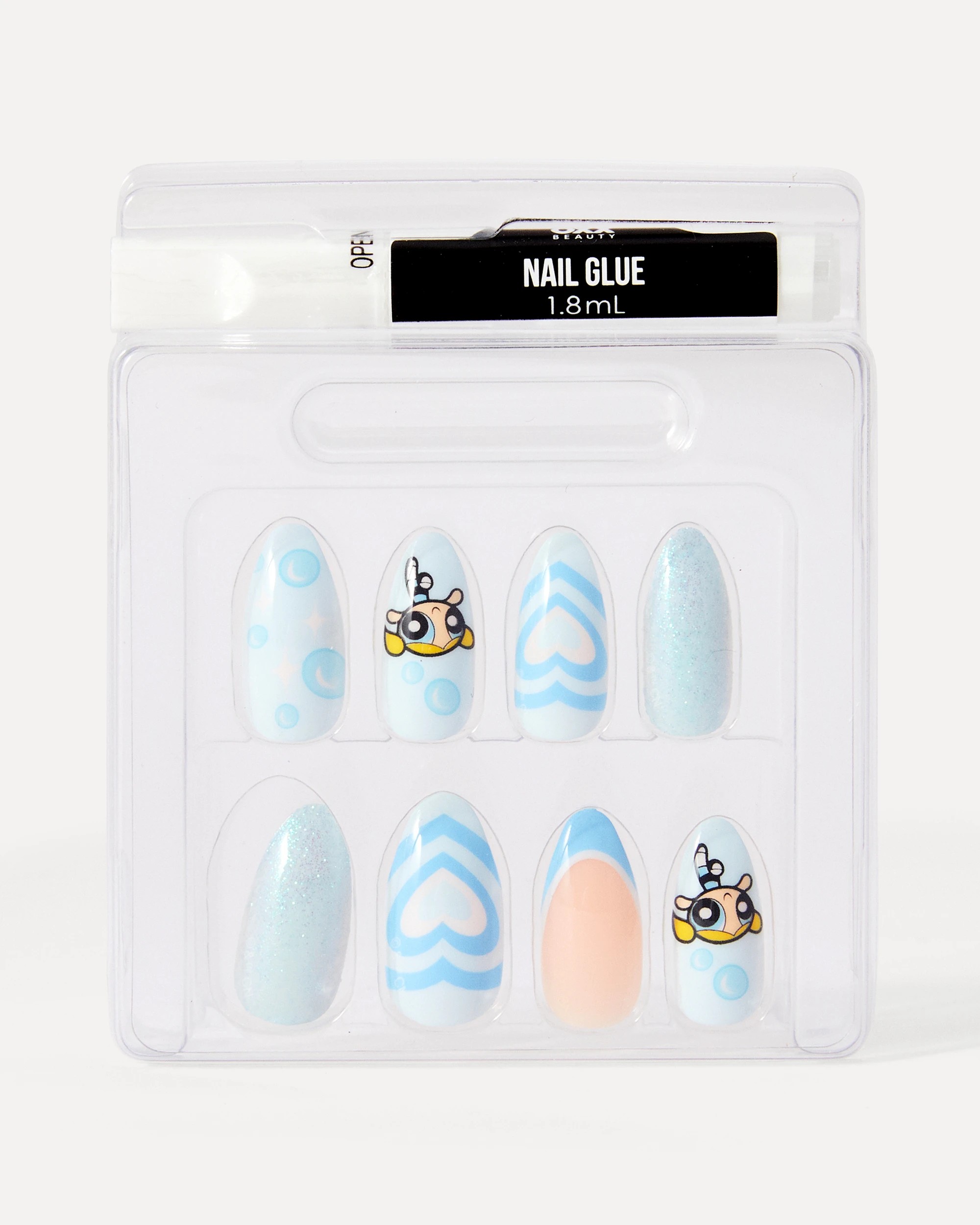 3 The Powerpuff Girls 24 Pack Artificial Nails with Adhesive - Stiletto Shape, Bubbles, 3 of 4