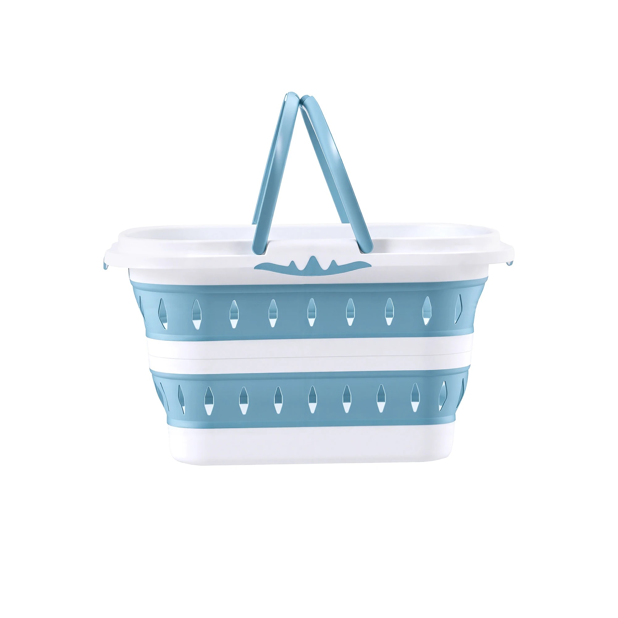 2 Artiss Laundry Basket Hamper Large Foldable Washing Clothes Storage Organiser Blue - Multi, 2 of 2