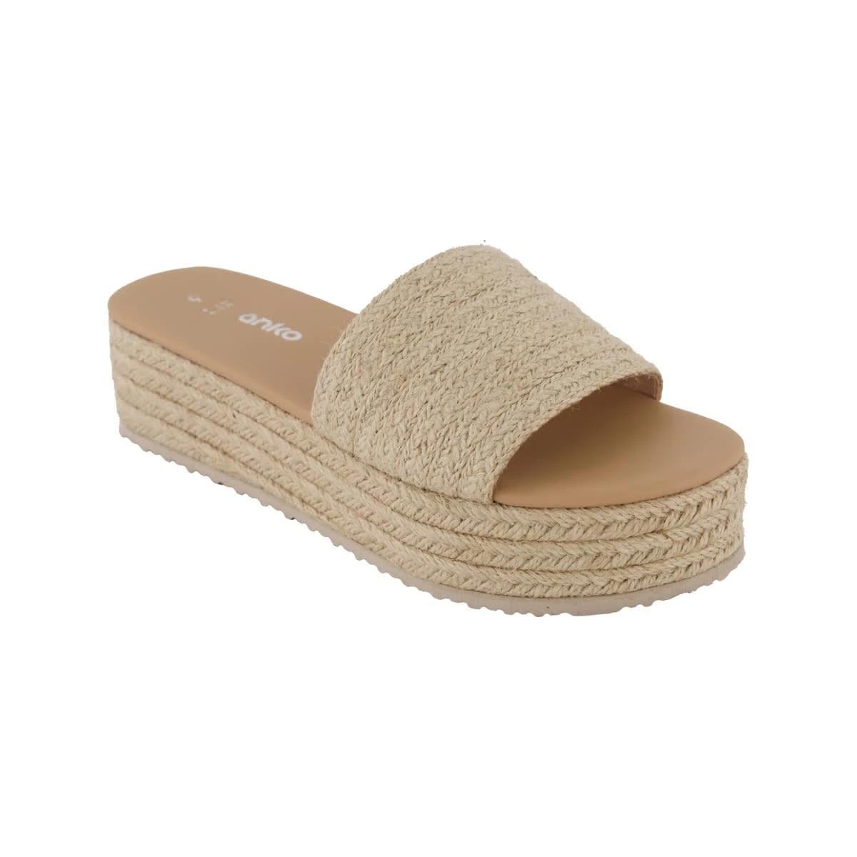 1 Casual One Band Espadrille Flatform Heels Natural, 1 of 7