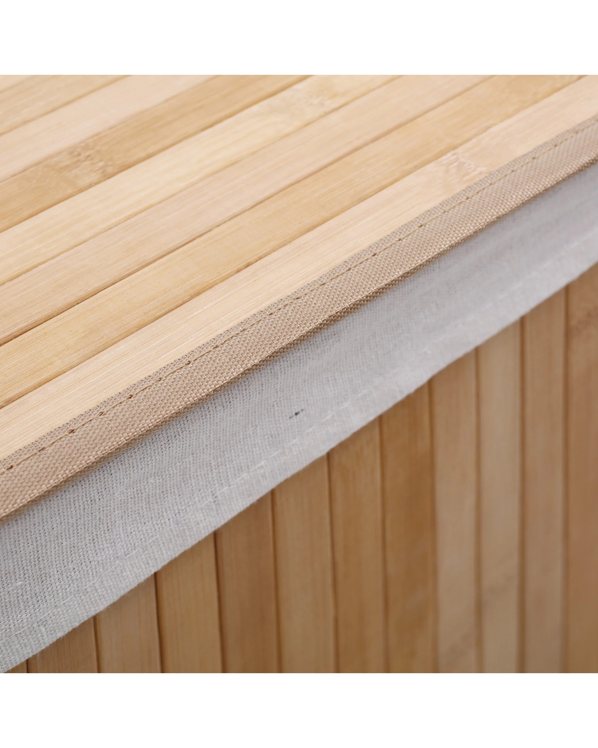 5 Sherwood Home Rectangular Collapsible Bamboo Laundry Hamper with Liner - Natural, 5 of 6