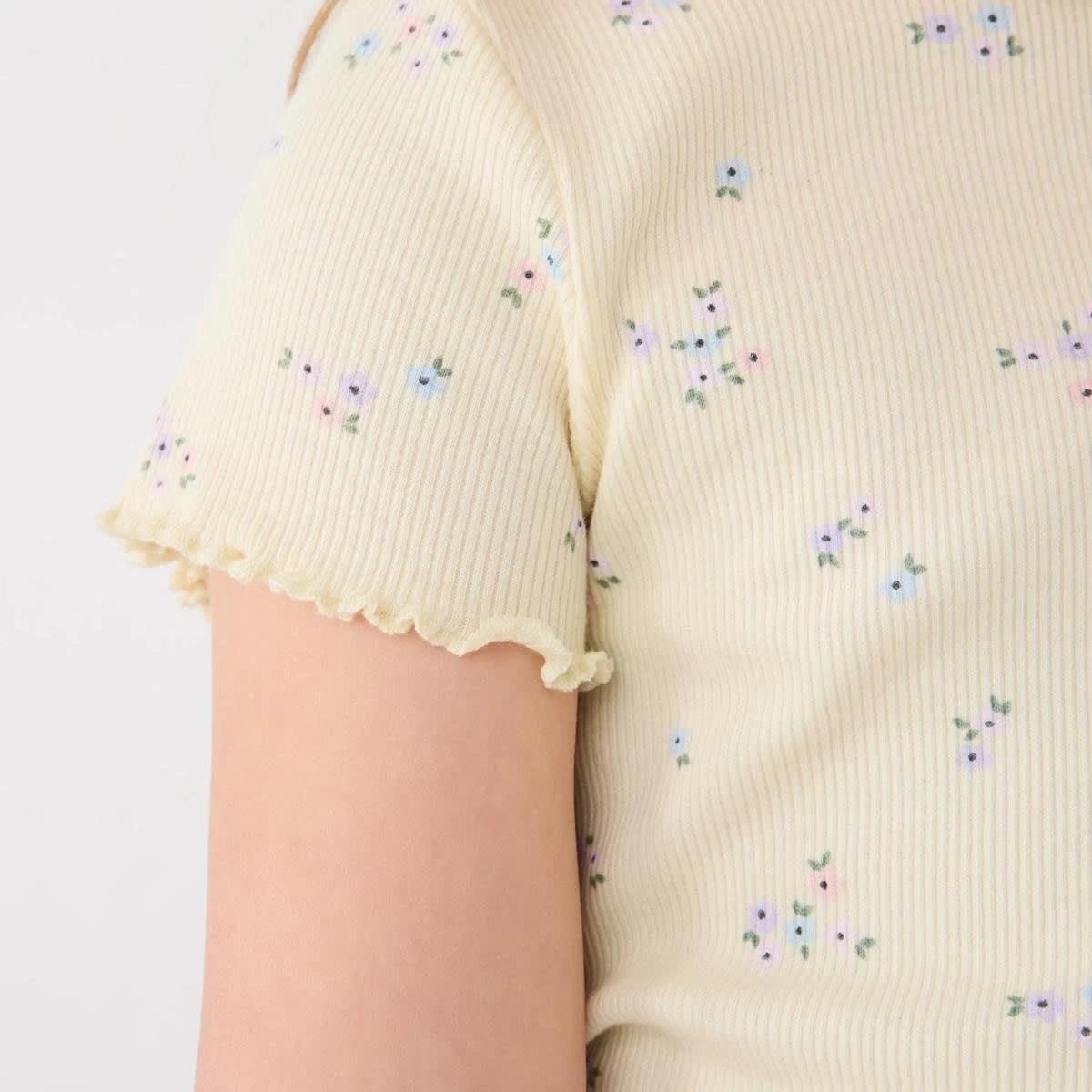 5 Short Sleeve Rib T-shirt BLUSH BLOOMS FLORALS SORBET, 5 of 7