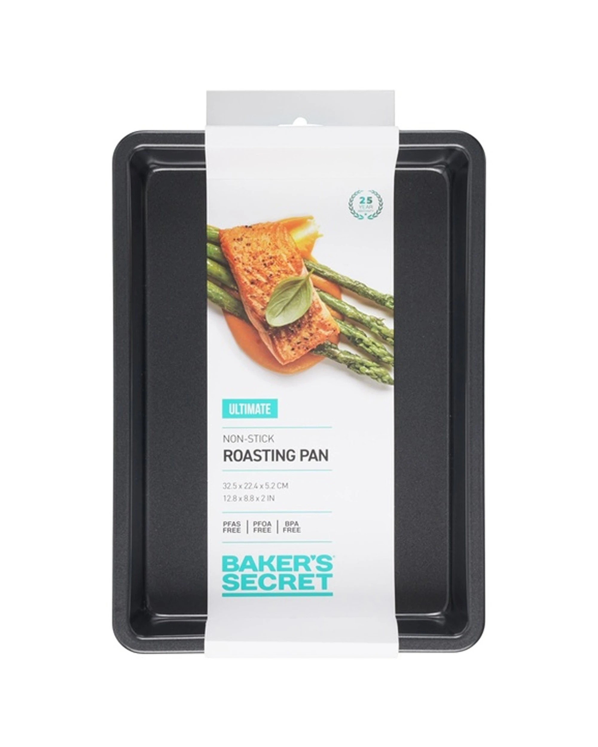 4 Bakers Secret Ultimate Non-Stick Medium Roasting Pan 32.5x22.4cm Dishwasher Safe - Black, 4 of 4