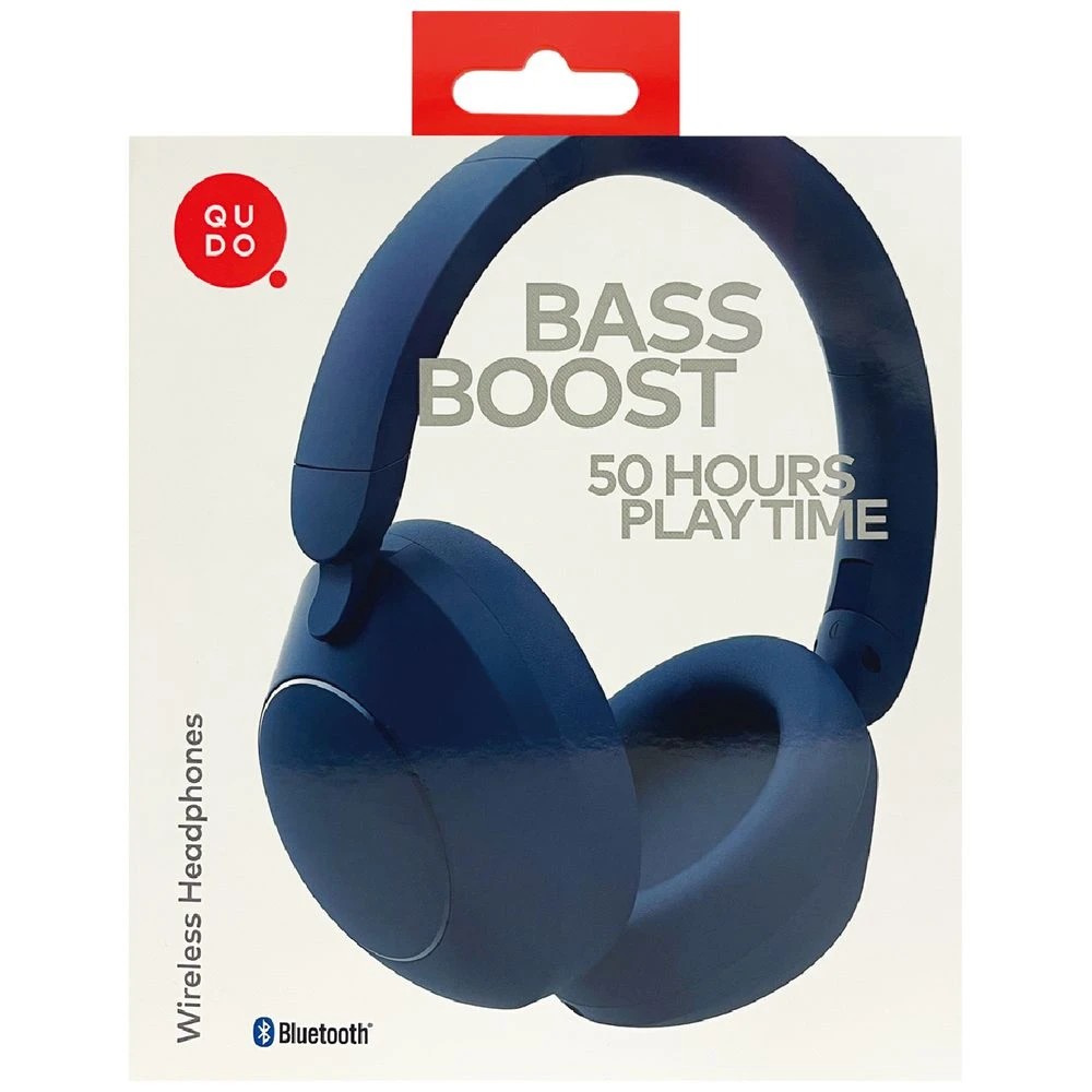 7 Qudo Wireless Bass Boost Headphones Navy, 7 of 8